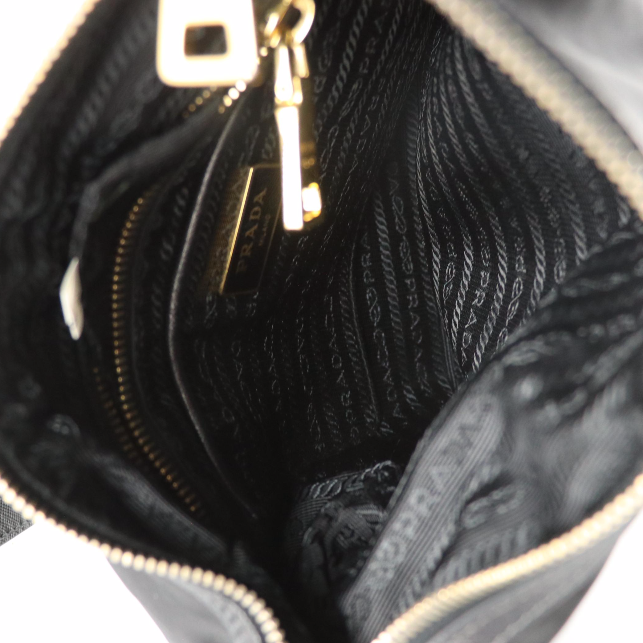 Prada Crossbody Bag in Black Nylon and Saffiano Leather Trim