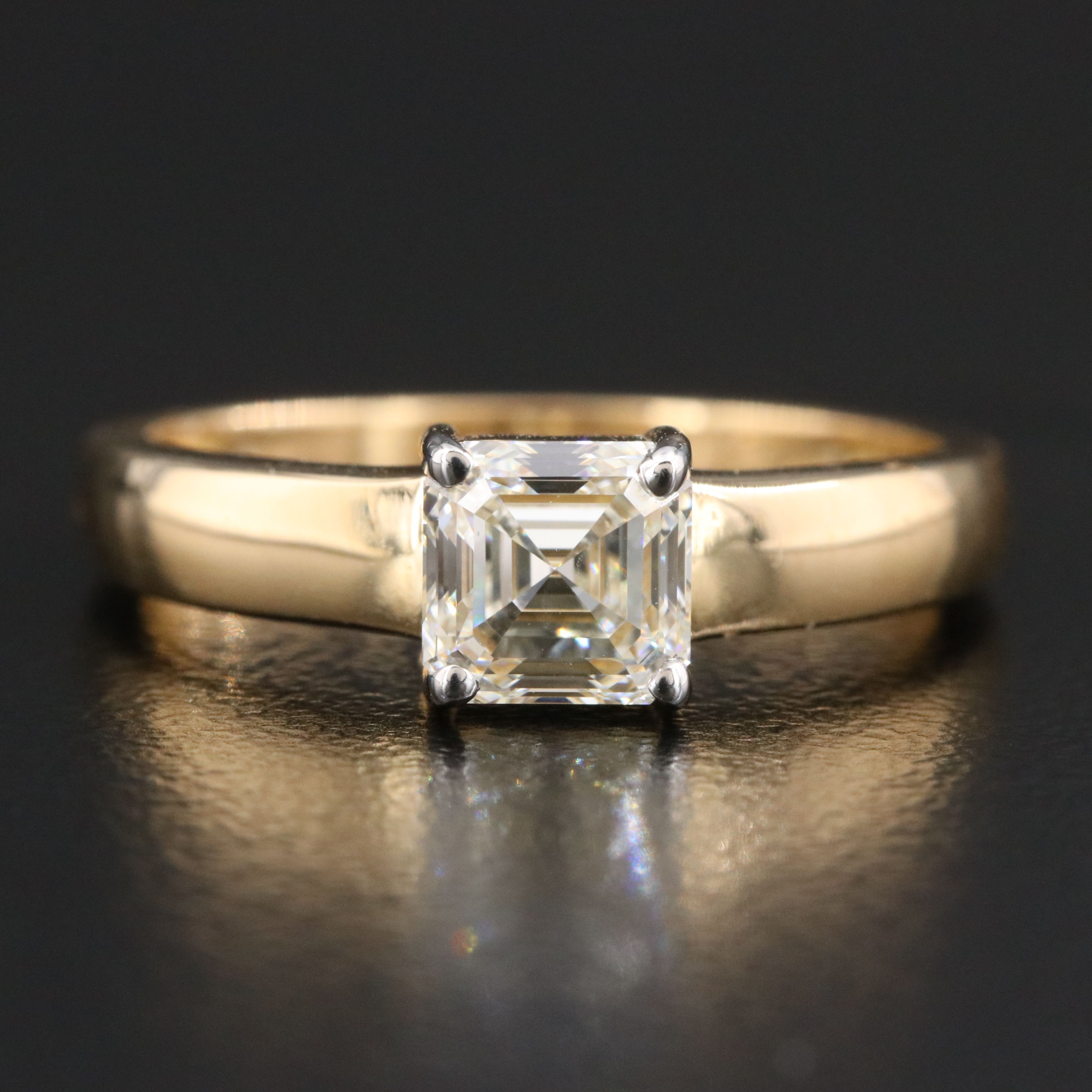 18K 0.90 CT Internally Flawless Diamond Solitaire Ring with GIA Report