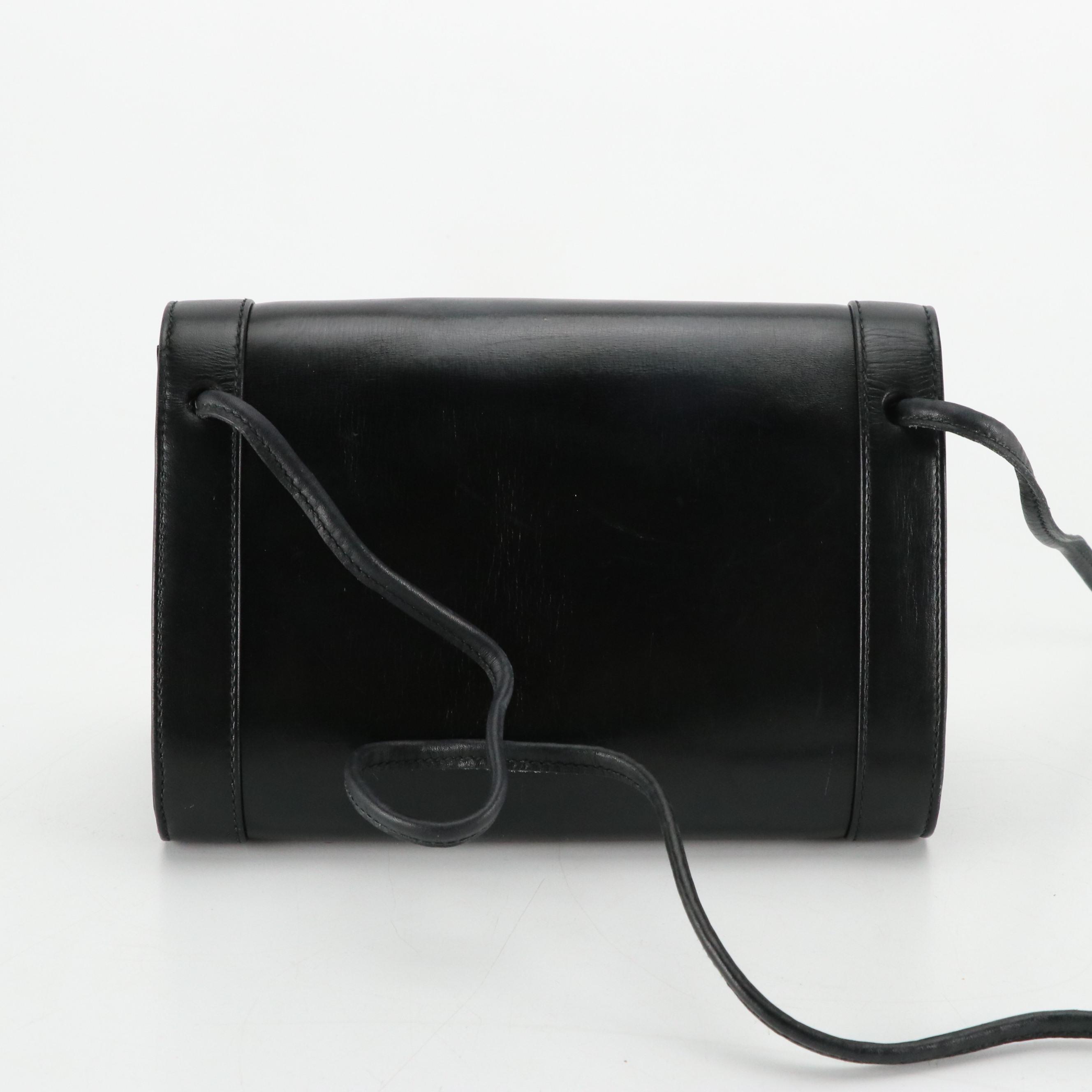 Gucci Navy Blue Leather Front-Flap Crossbody Bag