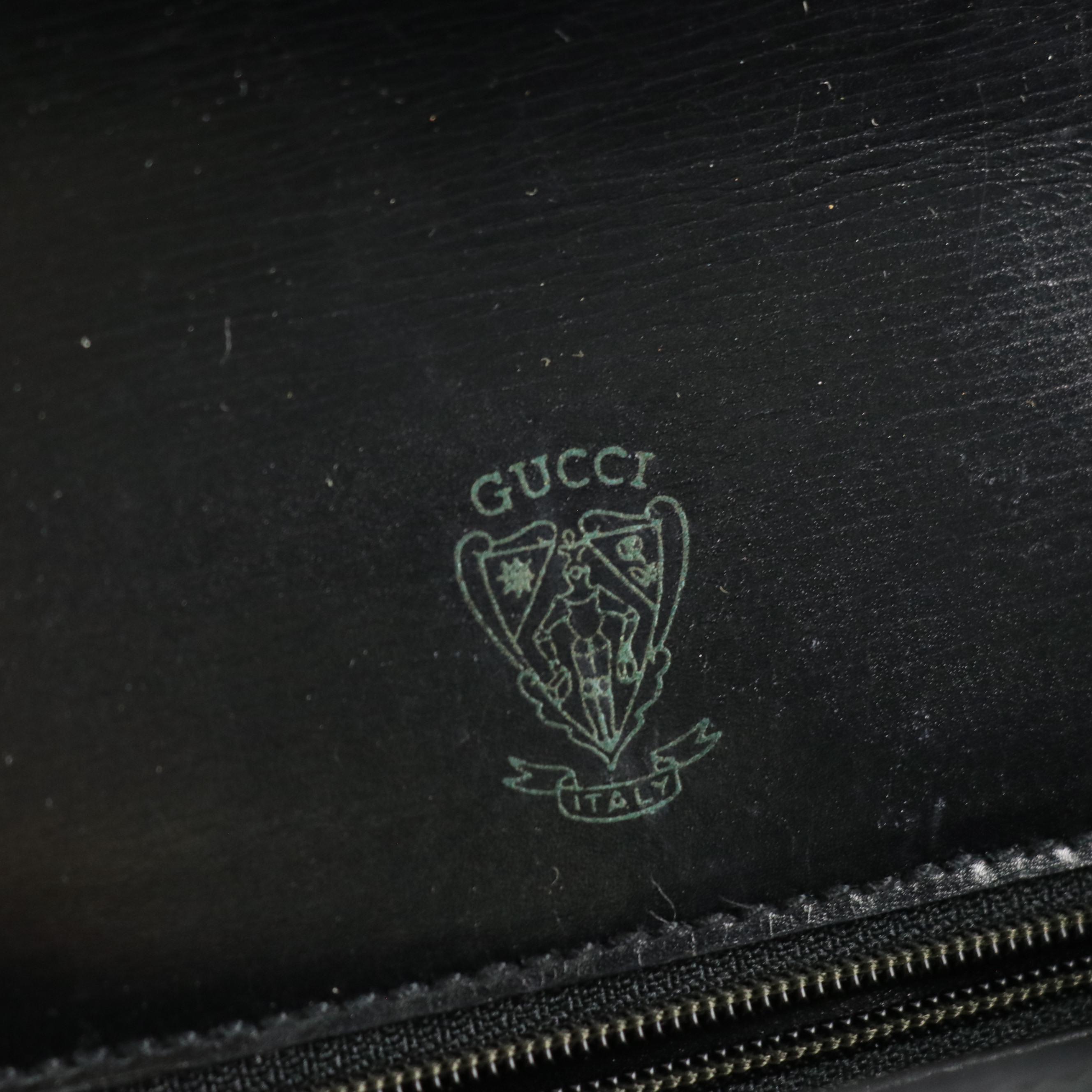 Gucci Navy Blue Leather Front-Flap Crossbody Bag