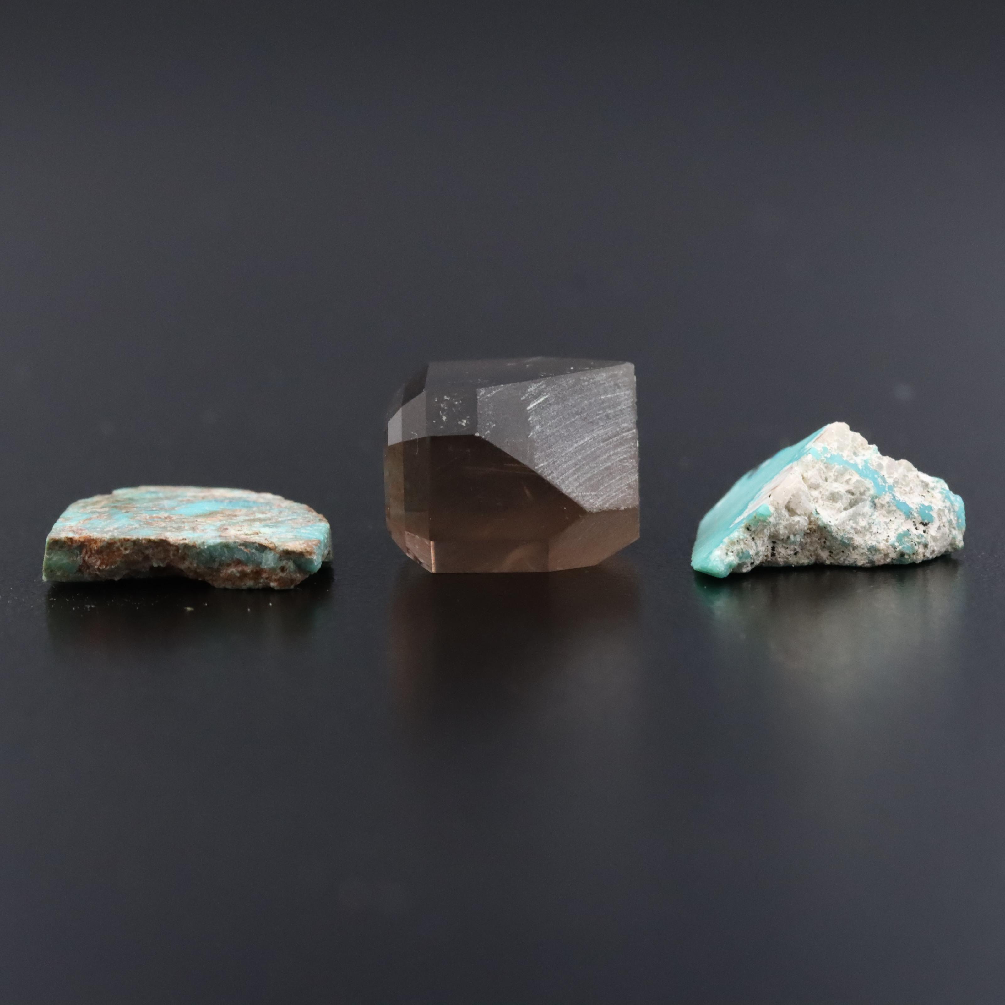 Loose Smoky Quartz and Rough Turquoise