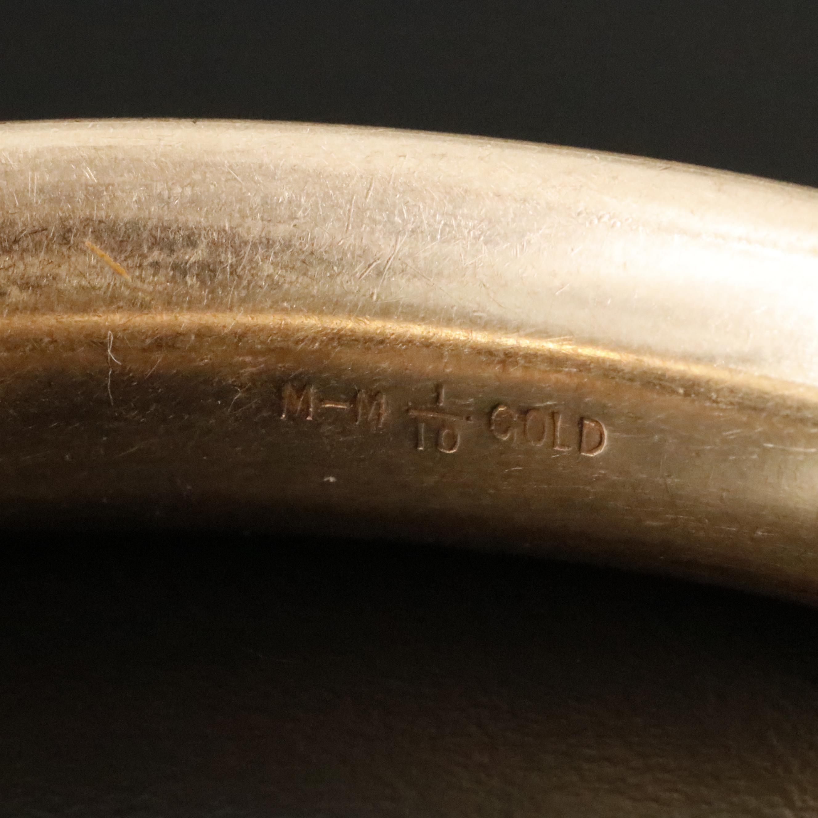 Monogrammed Antique Gold-Filled Bangle with Cufflinks