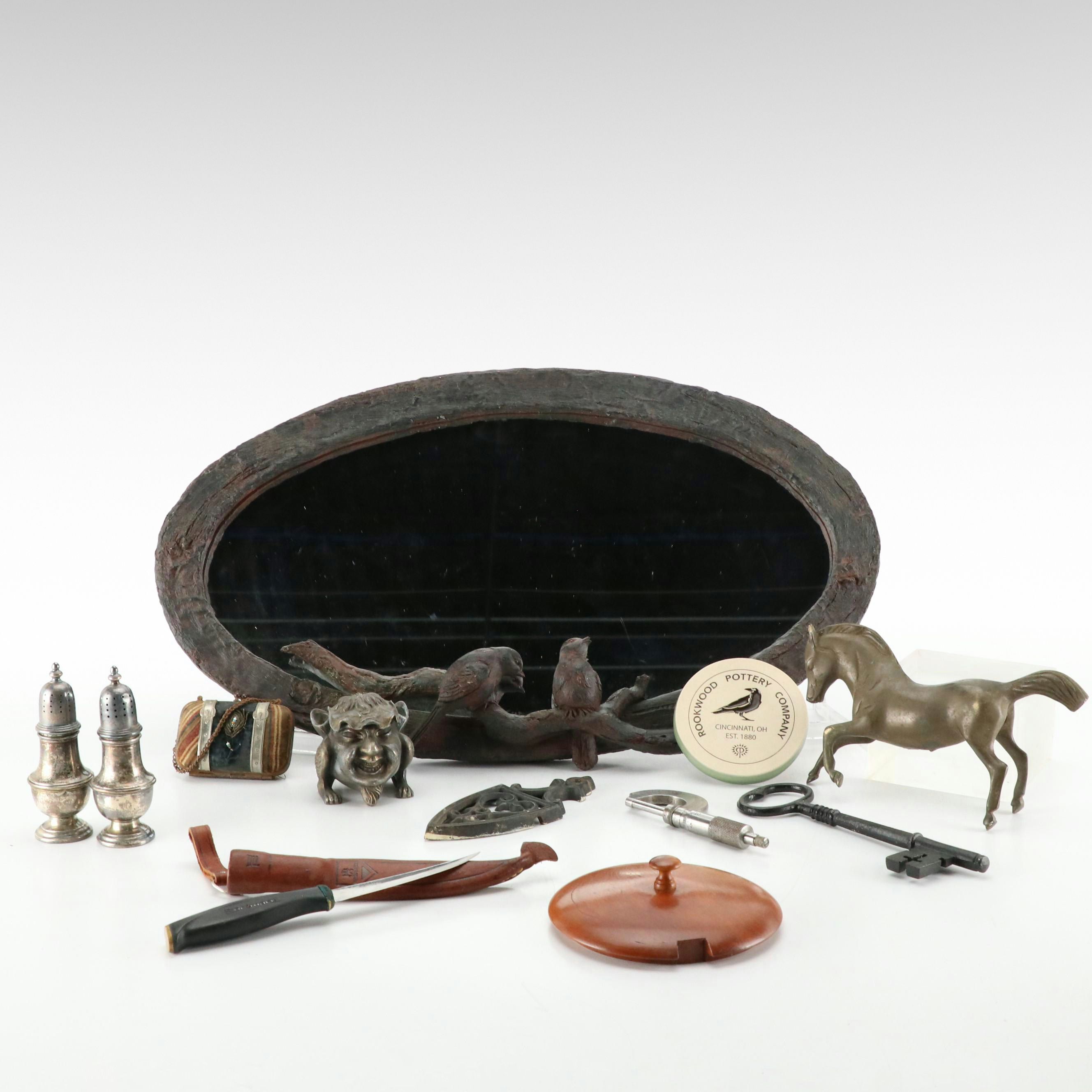 Alvin Sterling Salt and Pepper Shakers, Rookwood Pottery Coaster, More Décor