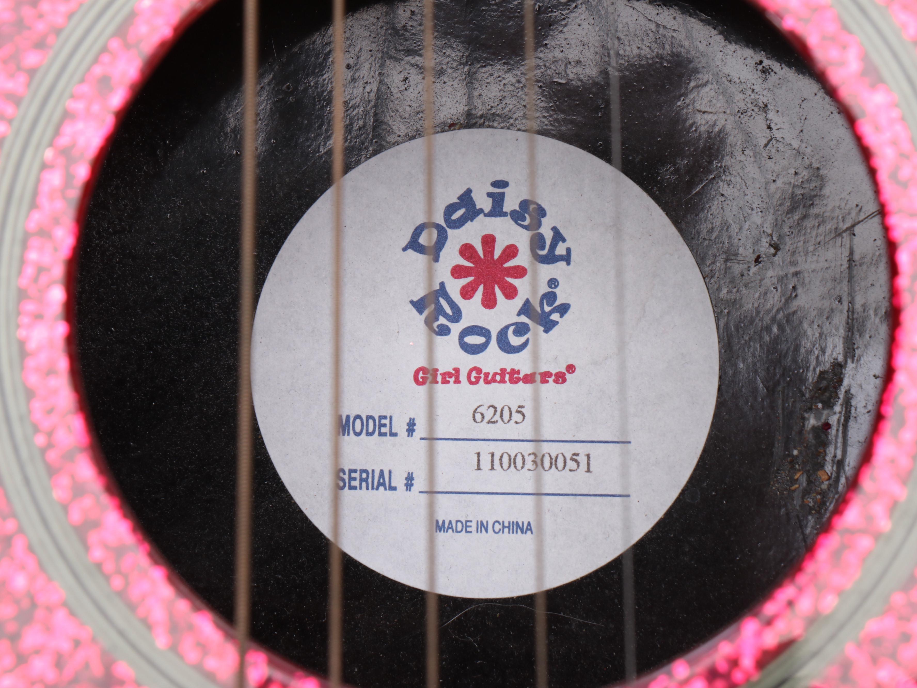 Girl Guitars "Daisy Rock" Ruby Glitter Acoustic Guitar