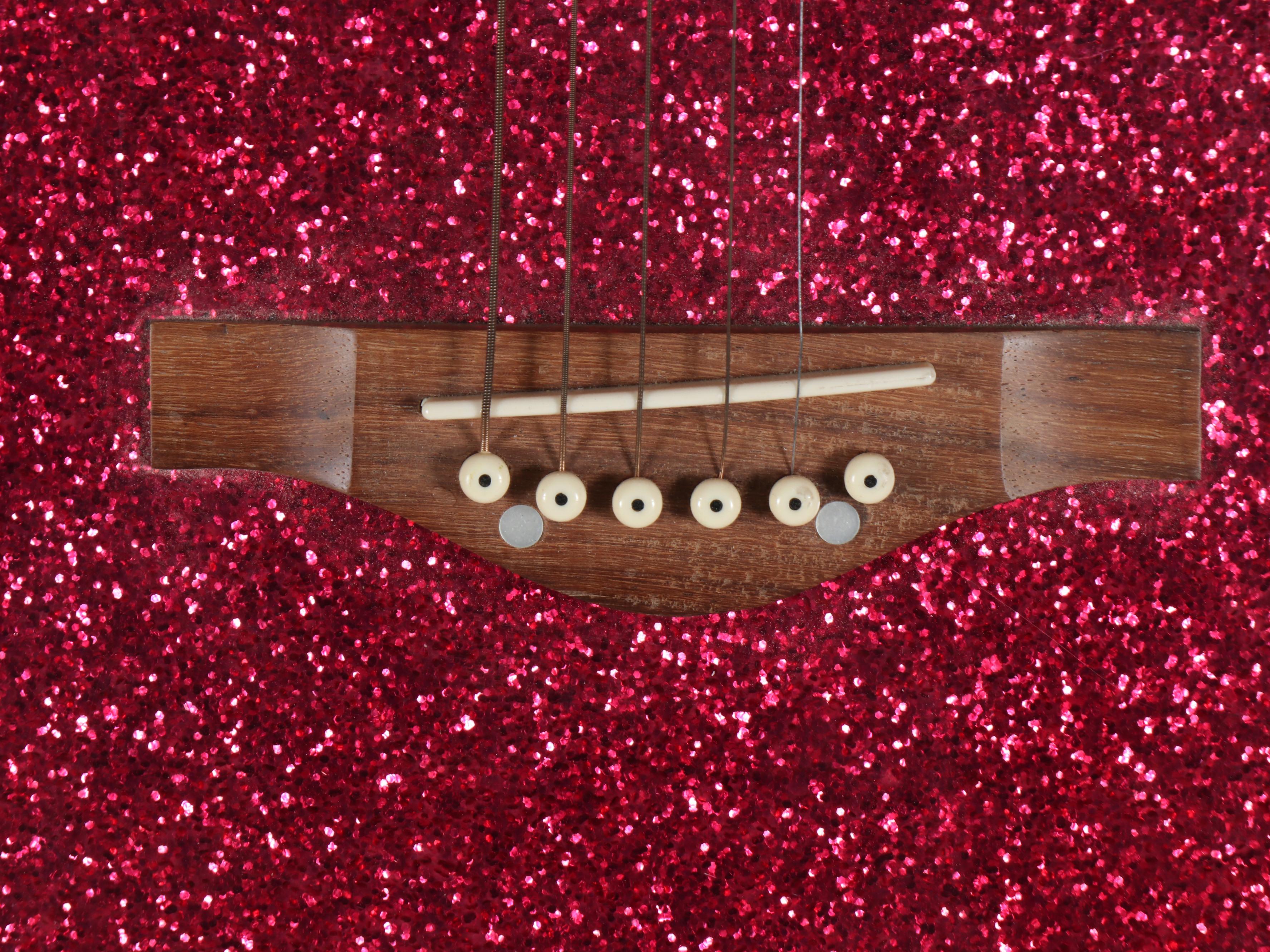 Girl Guitars "Daisy Rock" Ruby Glitter Acoustic Guitar