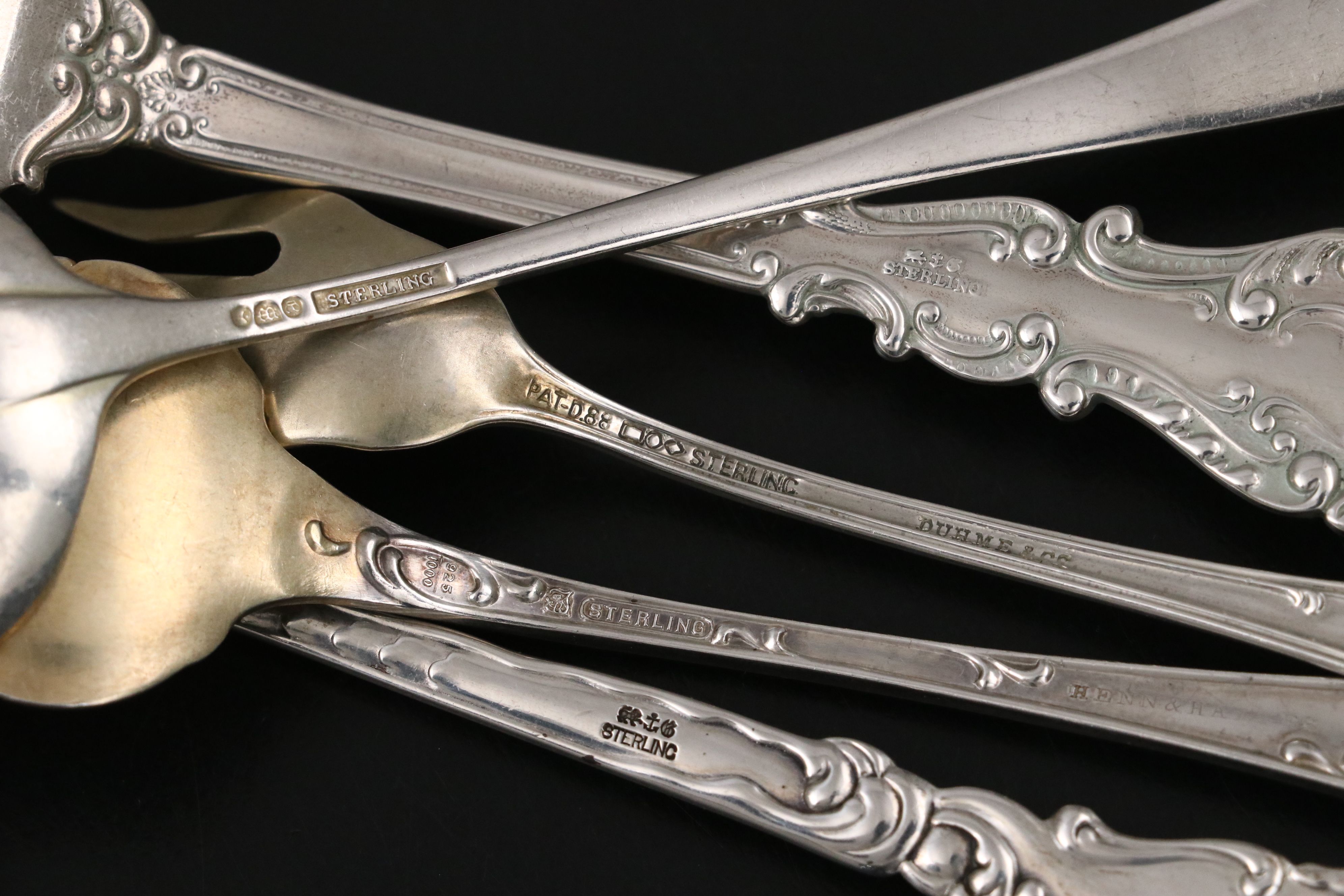 Mappin & Webb Sterling 1952 Coronation Spoon with Parcel Gilt and Other Utensils