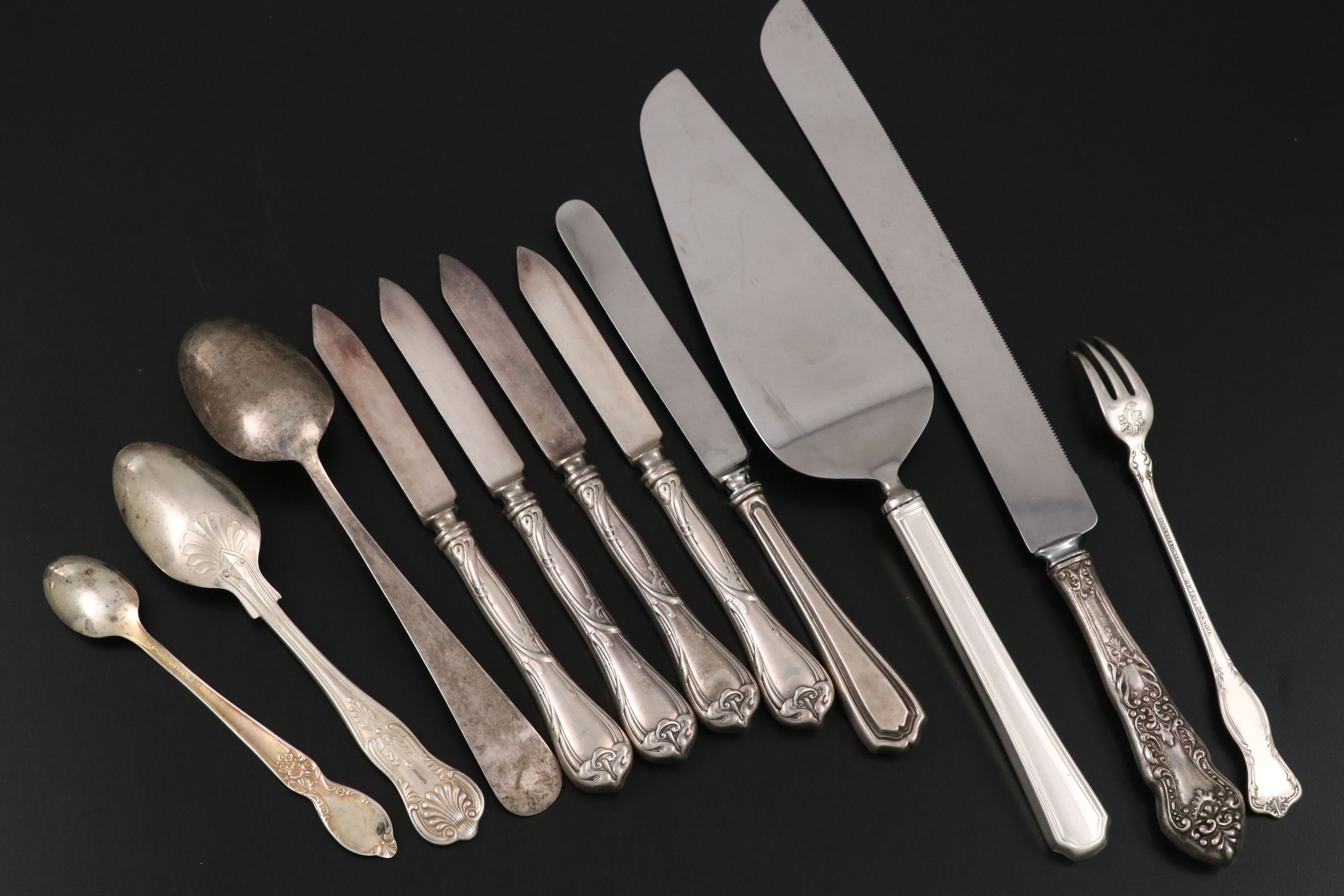 Mappin & Webb Sterling 1952 Coronation Spoon with Parcel Gilt and Other Utensils