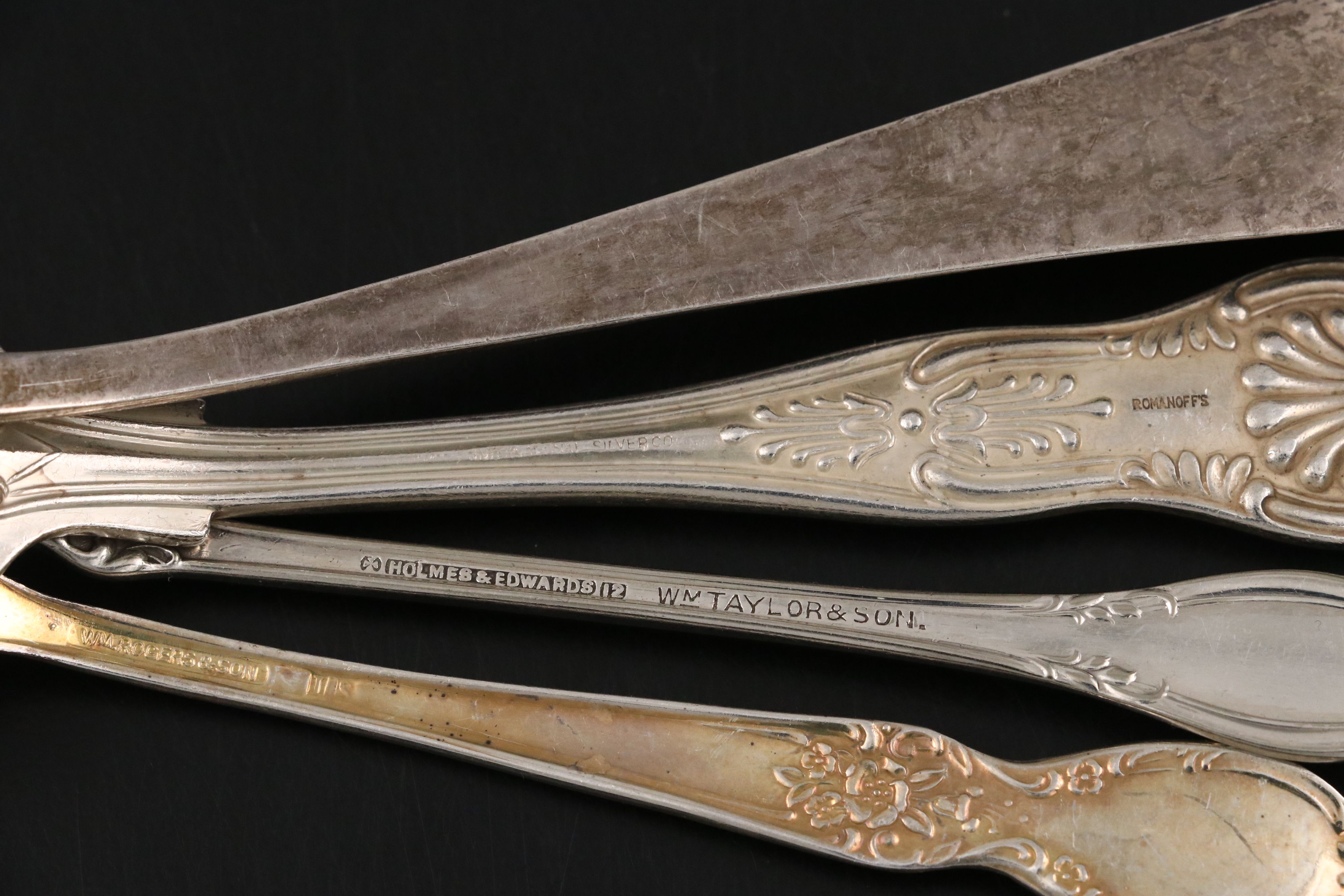 Mappin & Webb Sterling 1952 Coronation Spoon with Parcel Gilt and Other Utensils