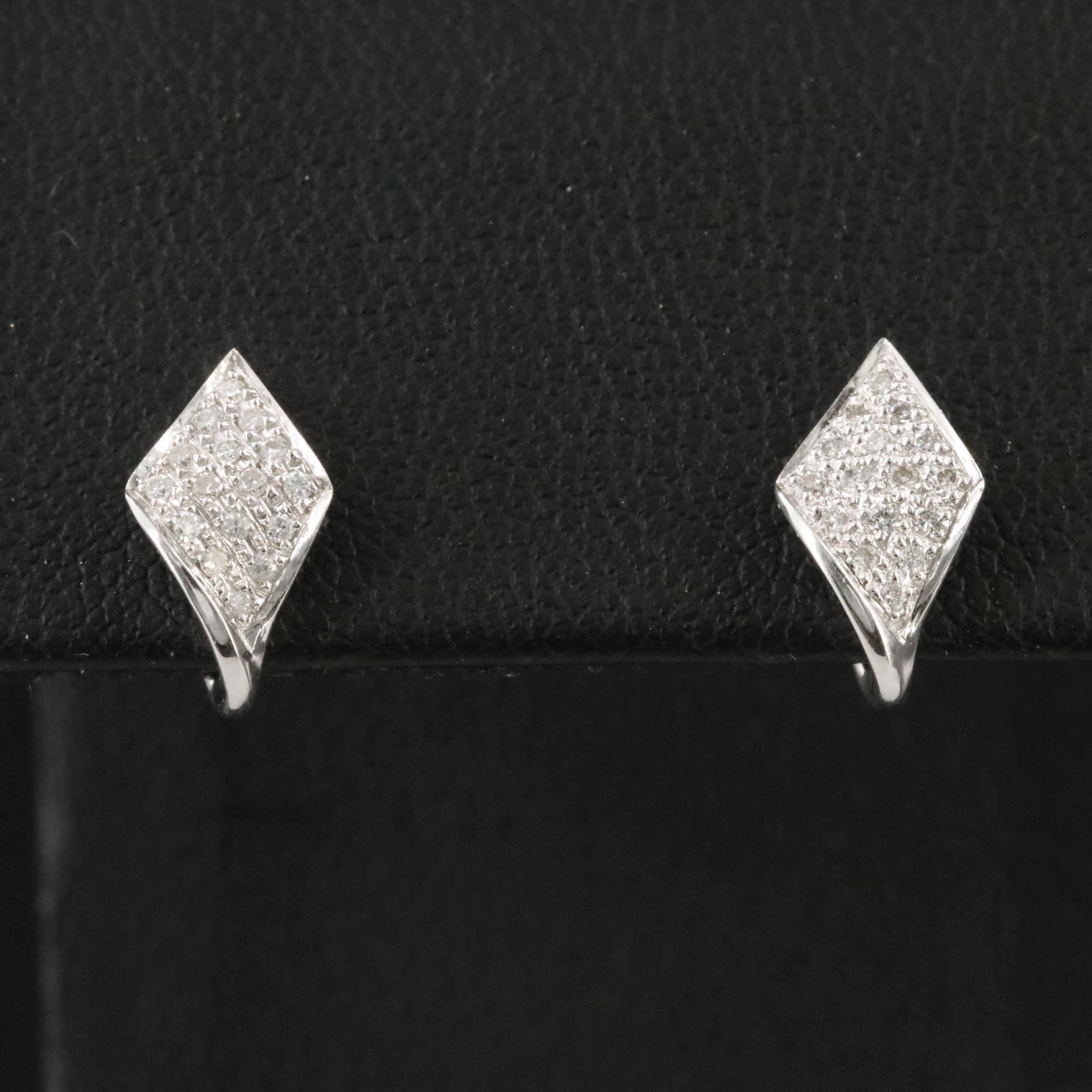 18K 0.16 CTW Diamond J Hoop Earrings