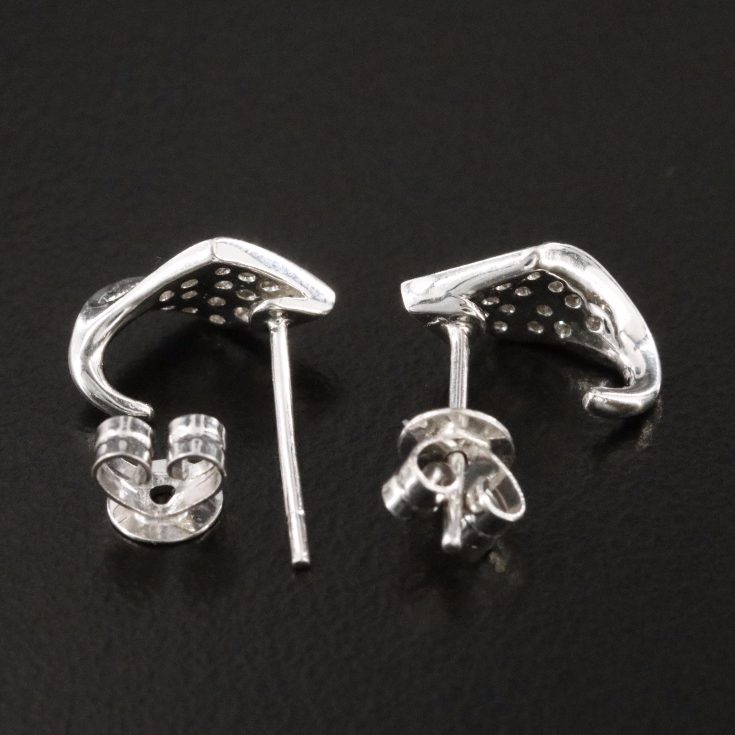 18K 0.16 CTW Diamond J Hoop Earrings