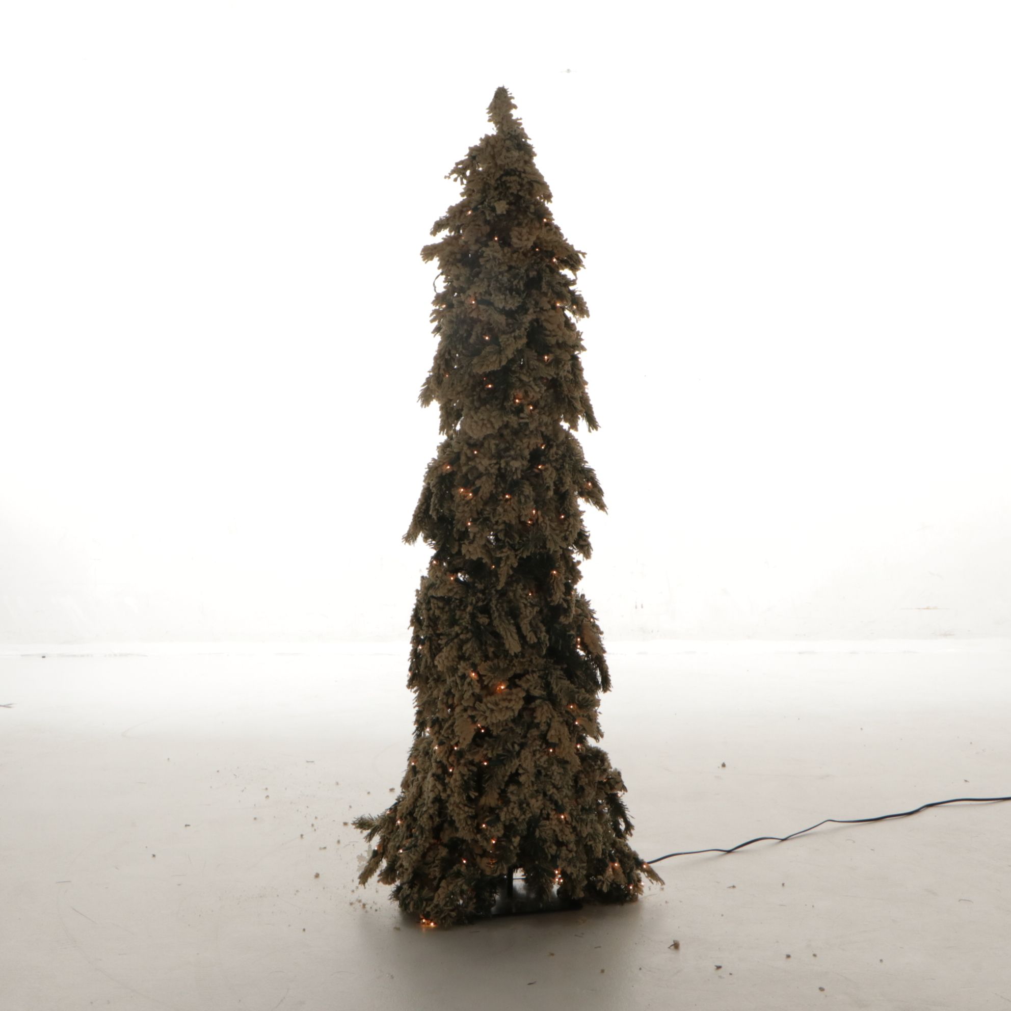 5' Pre-Lit Flocked and Downswept Artificial Christmas Tree