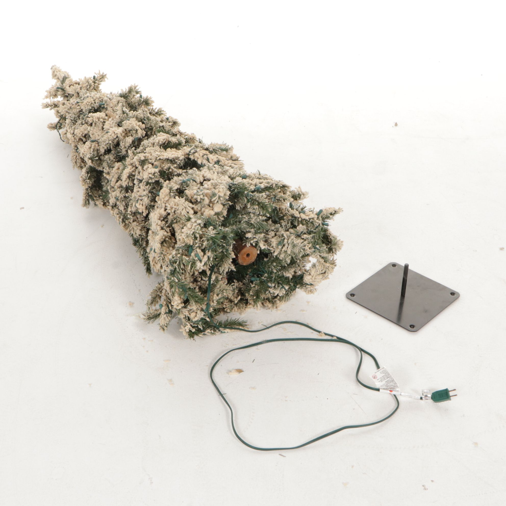 5' Pre-Lit Flocked and Downswept Artificial Christmas Tree