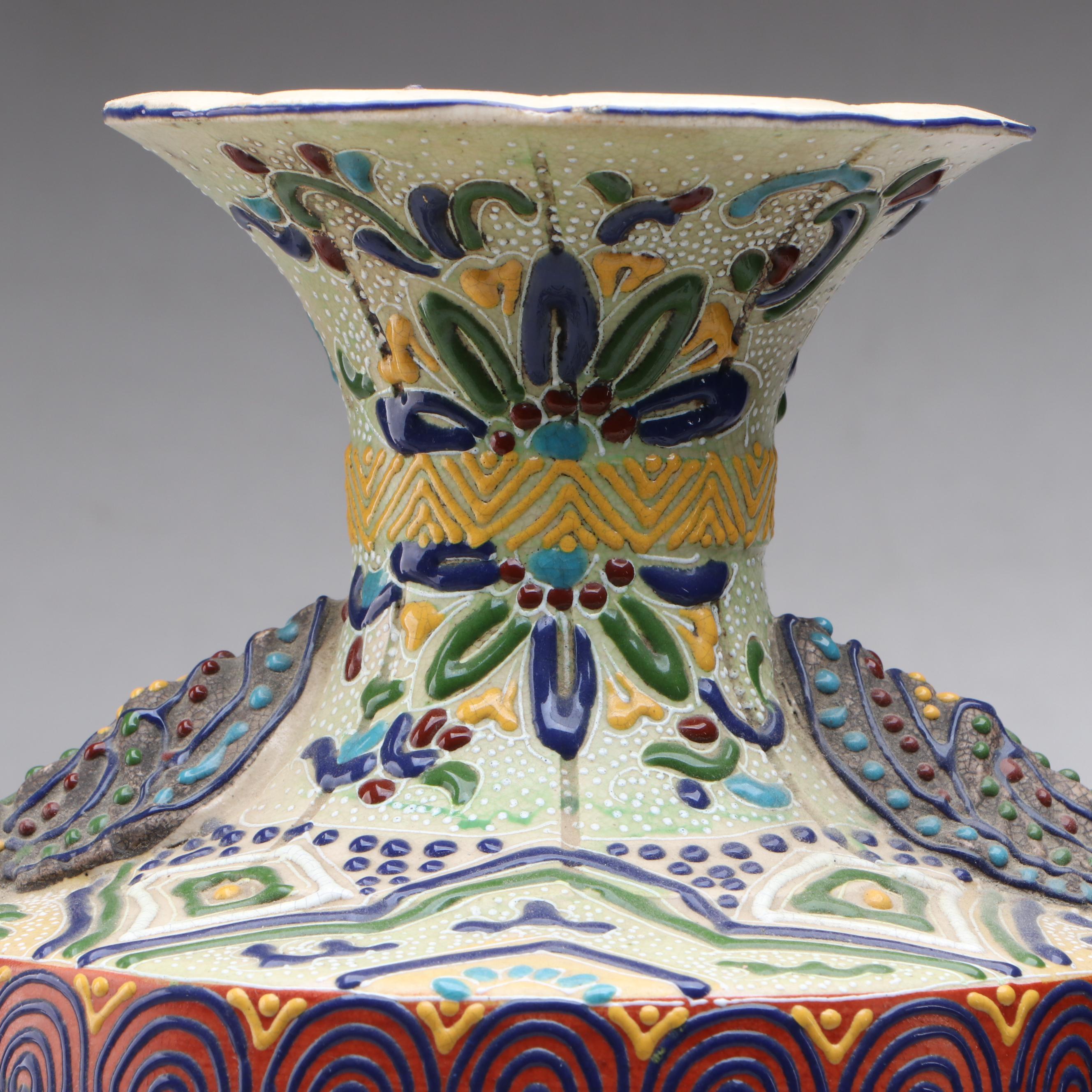 Art Nouveau Style Moriage Accented Vase, Early 20th Century