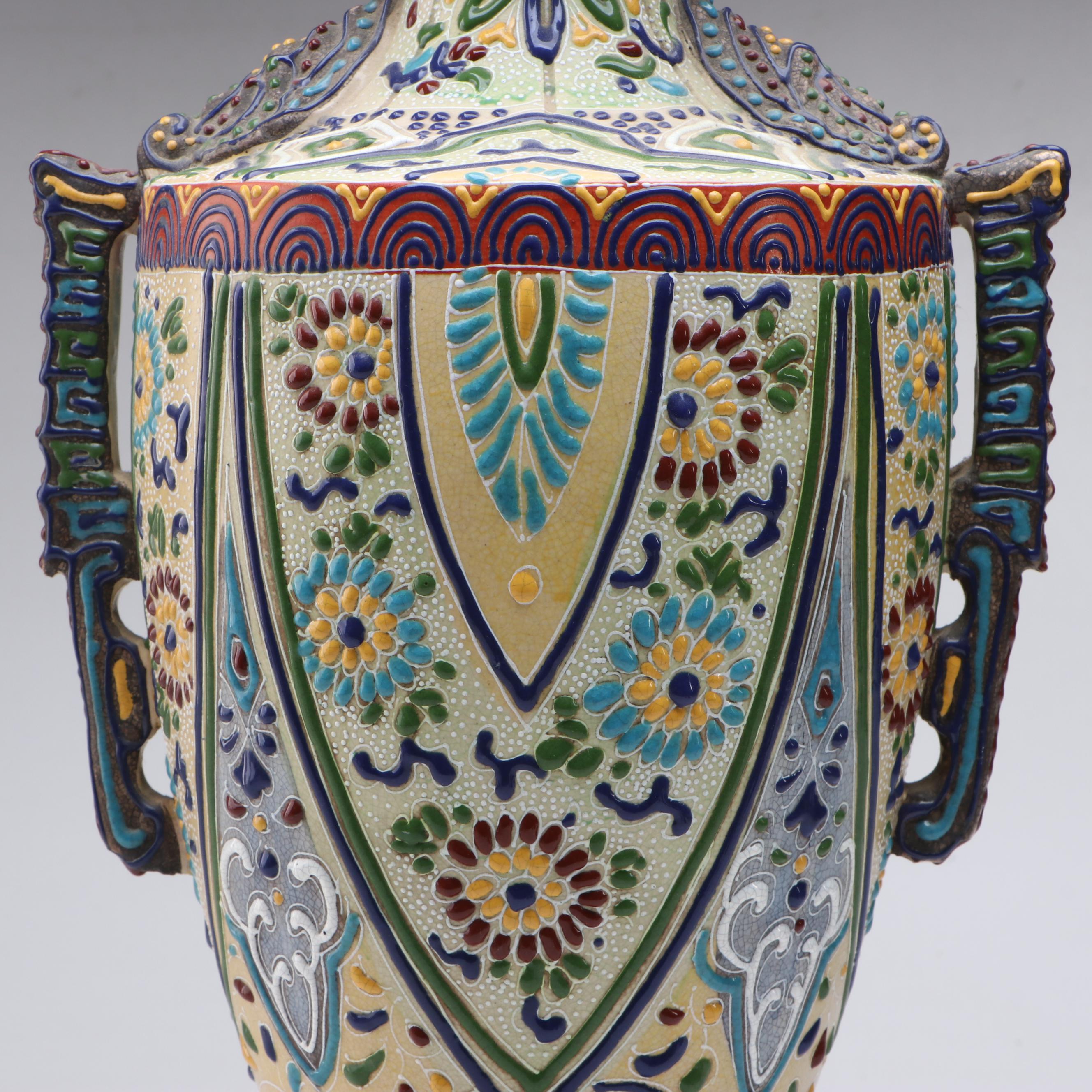 Art Nouveau Style Moriage Accented Vase, Early 20th Century