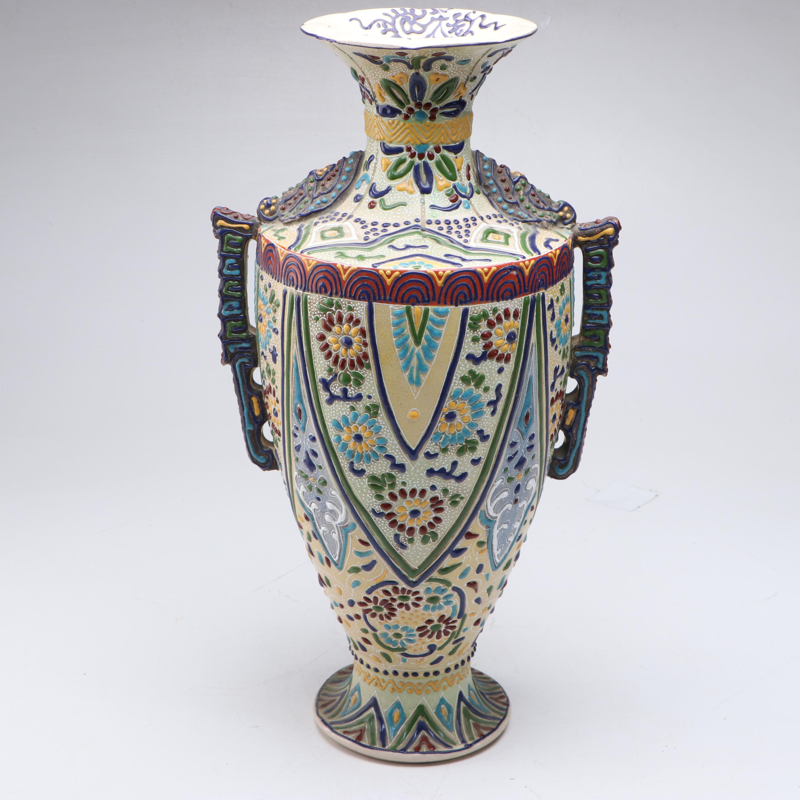Art Nouveau Style Moriage Accented Vase, Early 20th Century
