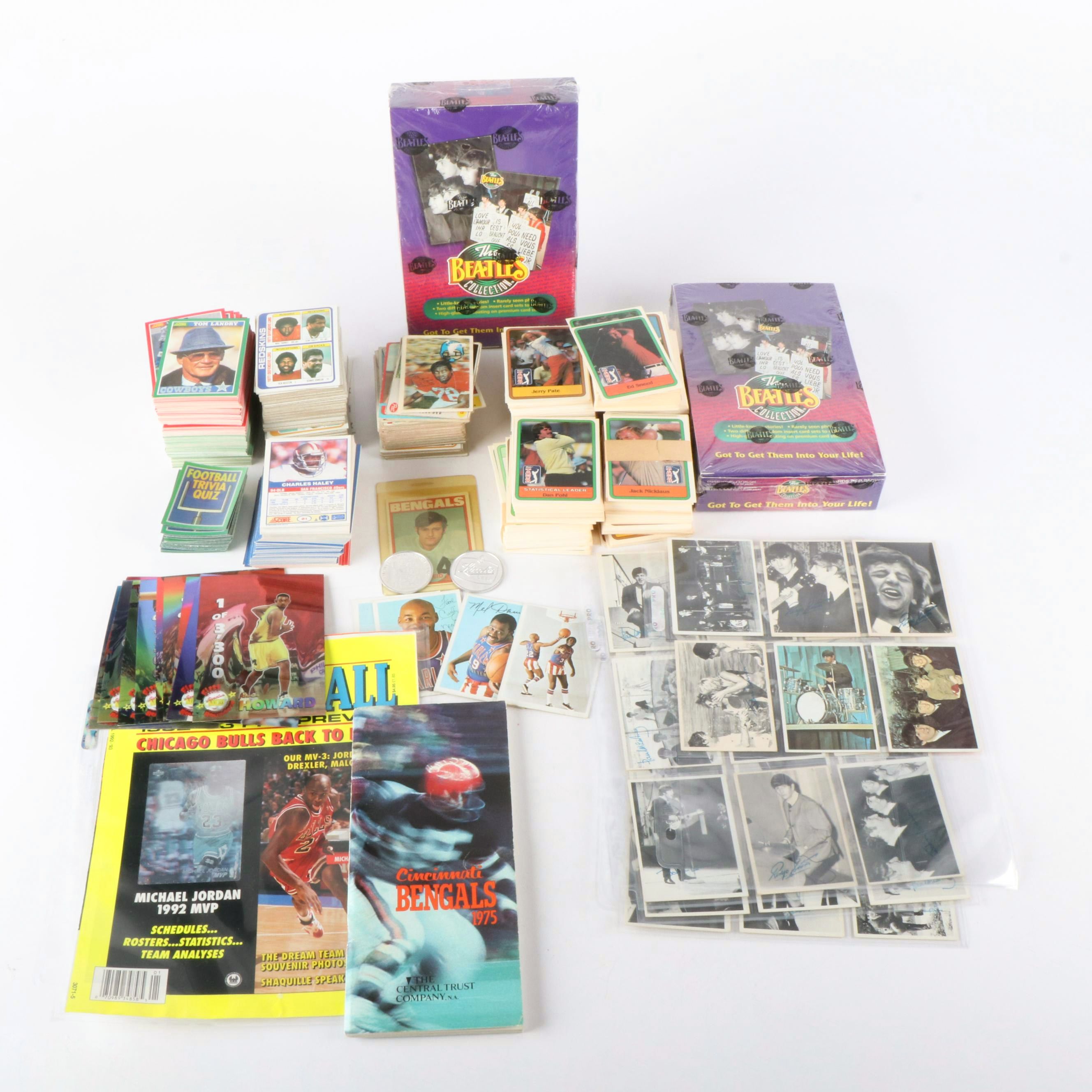 Collection of Football, Basketball, Golf and Beatles Trading Cards