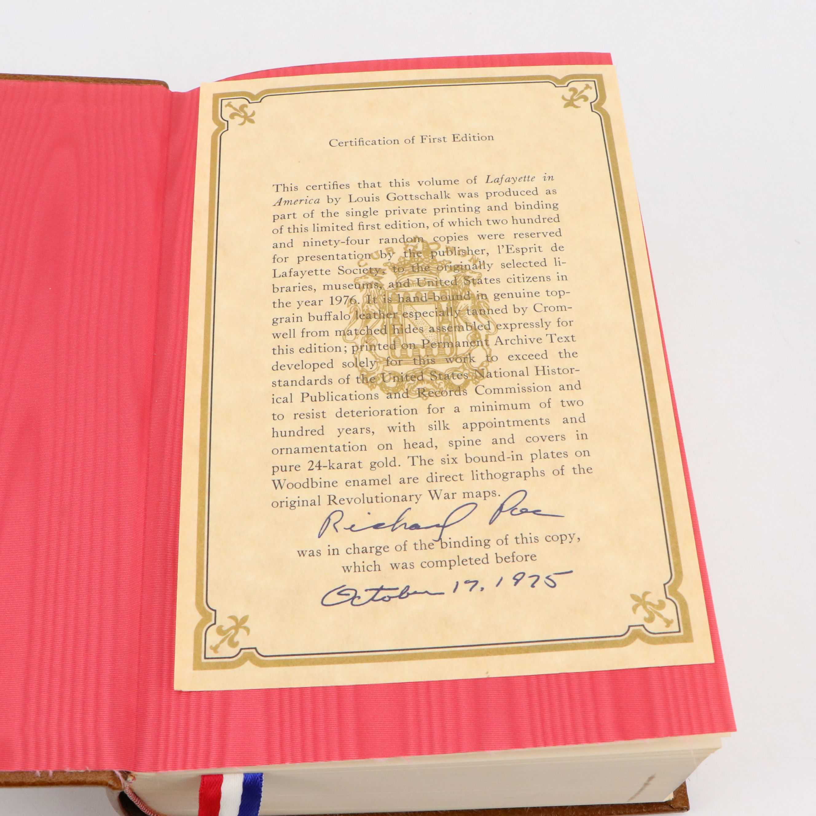 Signed First Bicentennial Edition "Lafayette in America" by Gottschalk and More