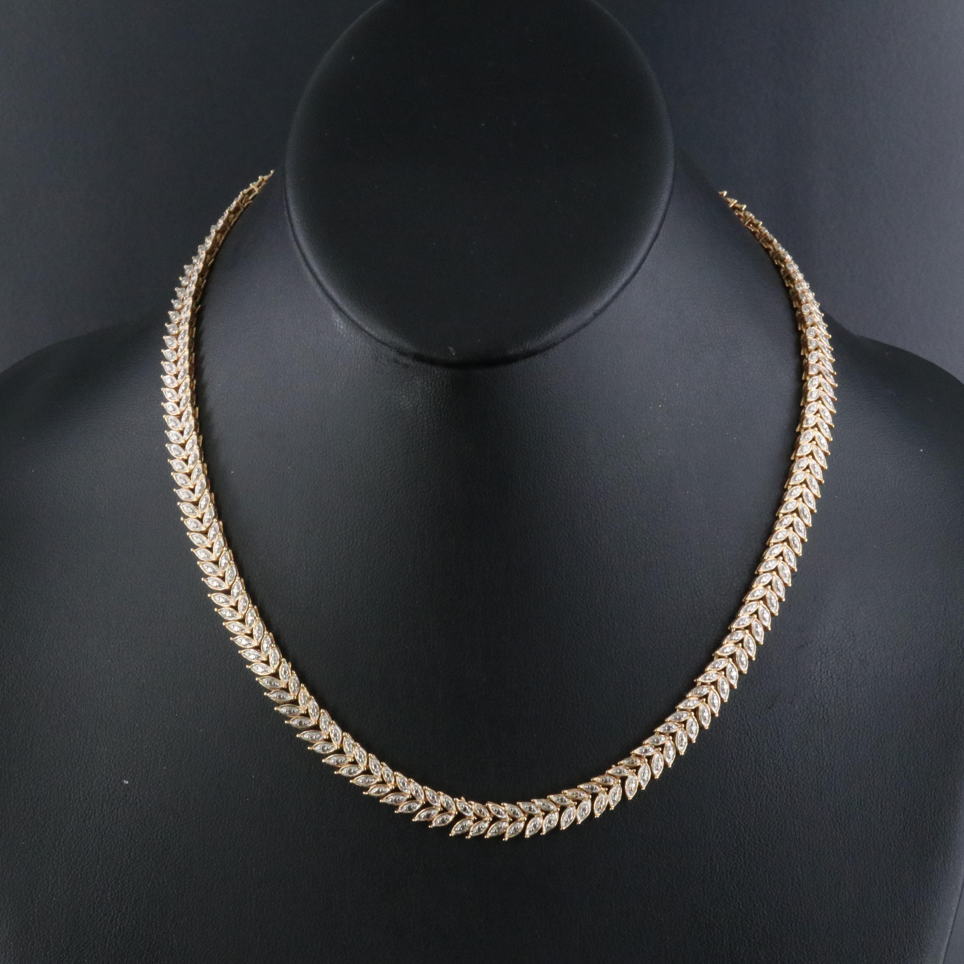 Sterling Diamond Accented Foliate Necklace
