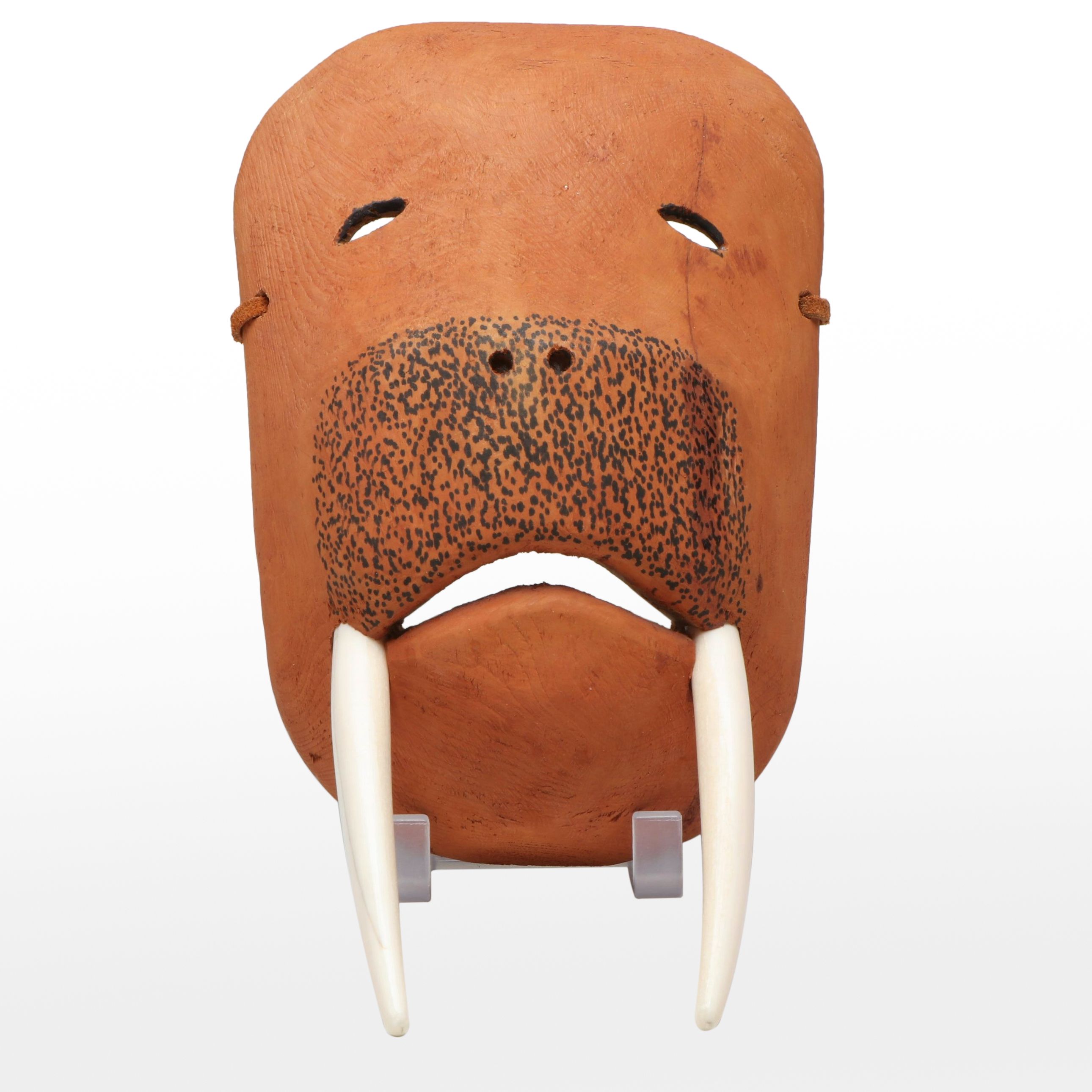 Frank Ellanna Inūpiat Wood and Ivory Walrus Mask, Late 20th Century