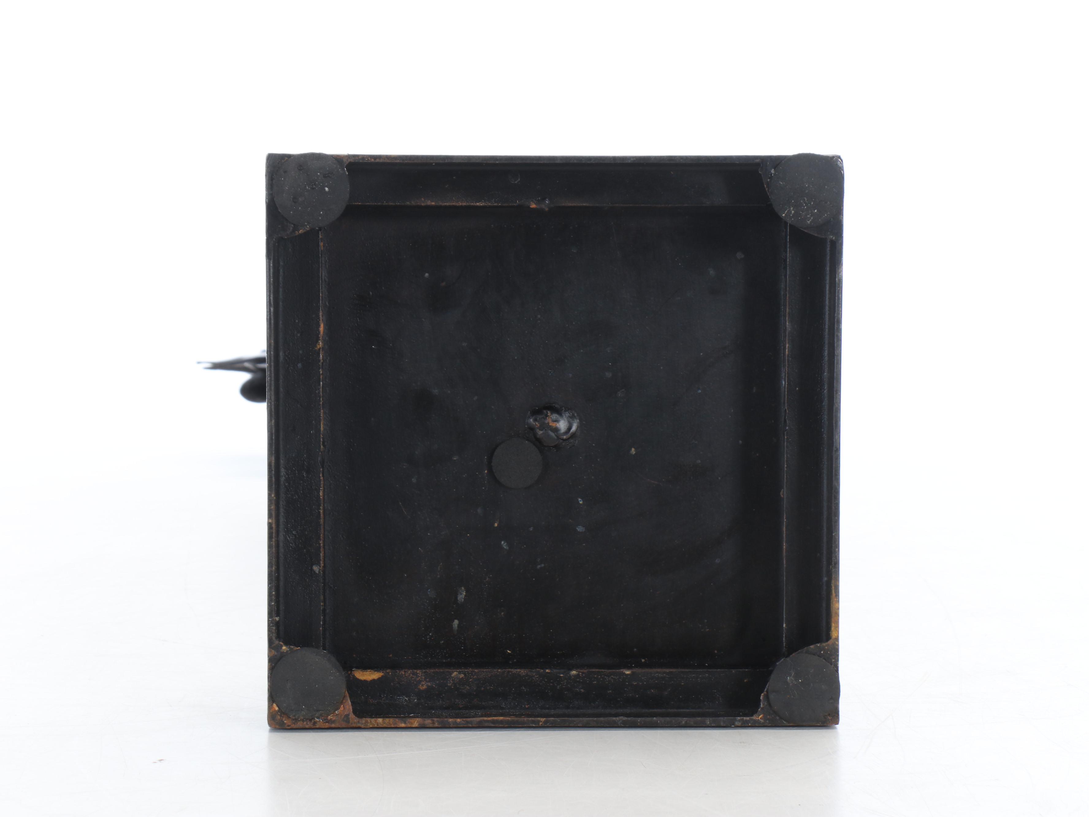 Folk Art Style Wrought Iron Rooster Pillar Candle Holder