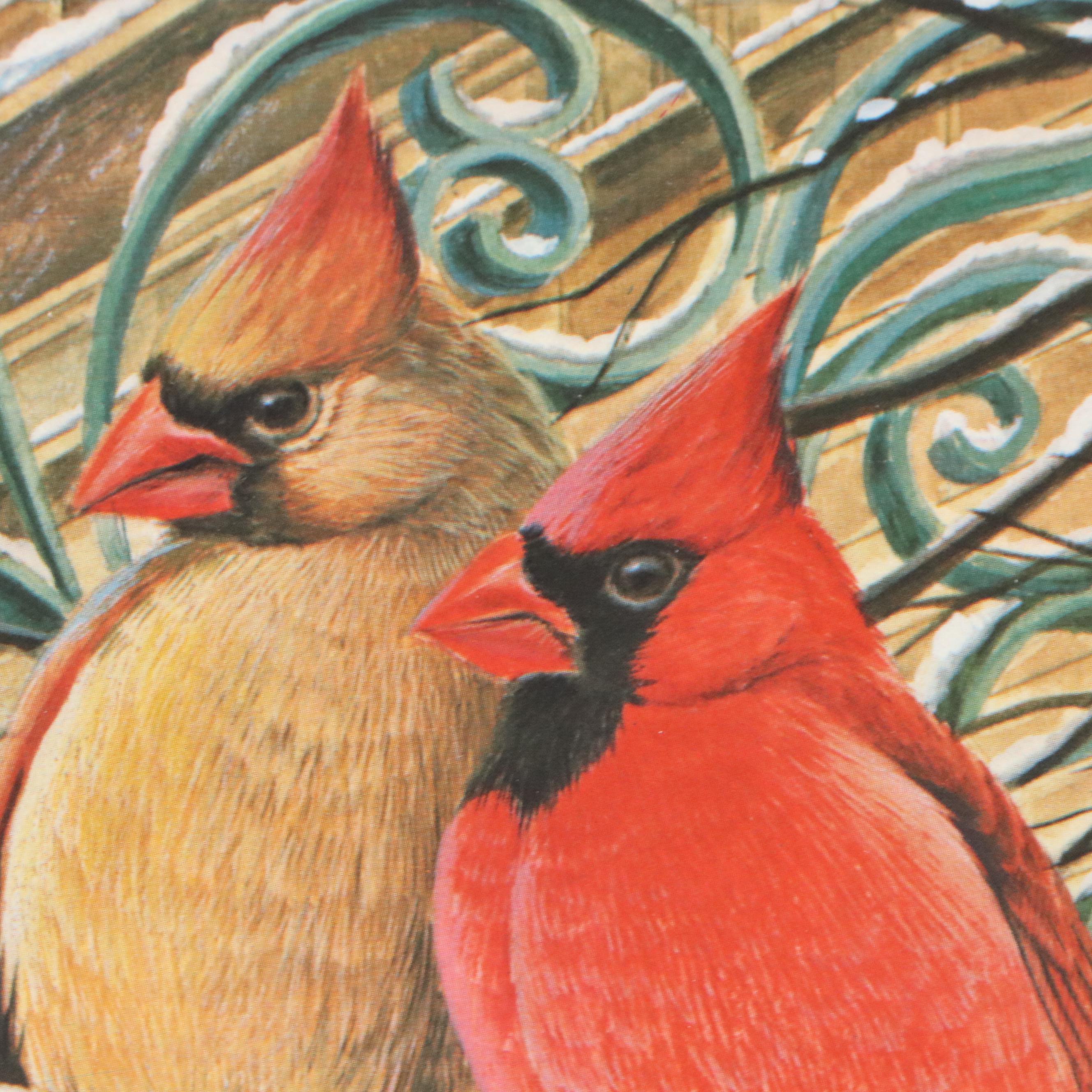 John A. Ruthven Offset Lithograph "Cardinals," 1985