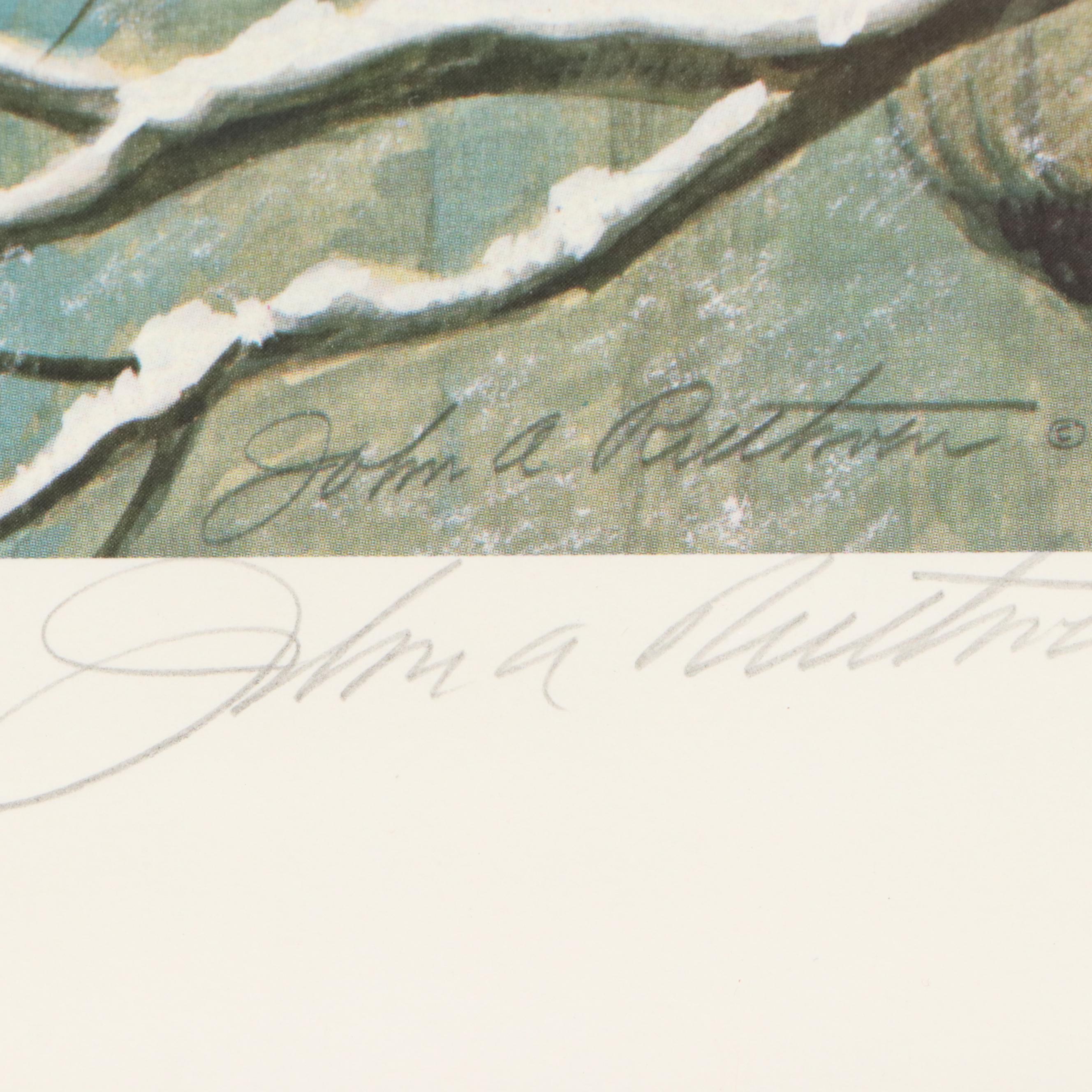 John A. Ruthven Offset Lithograph "Cardinals," 1985