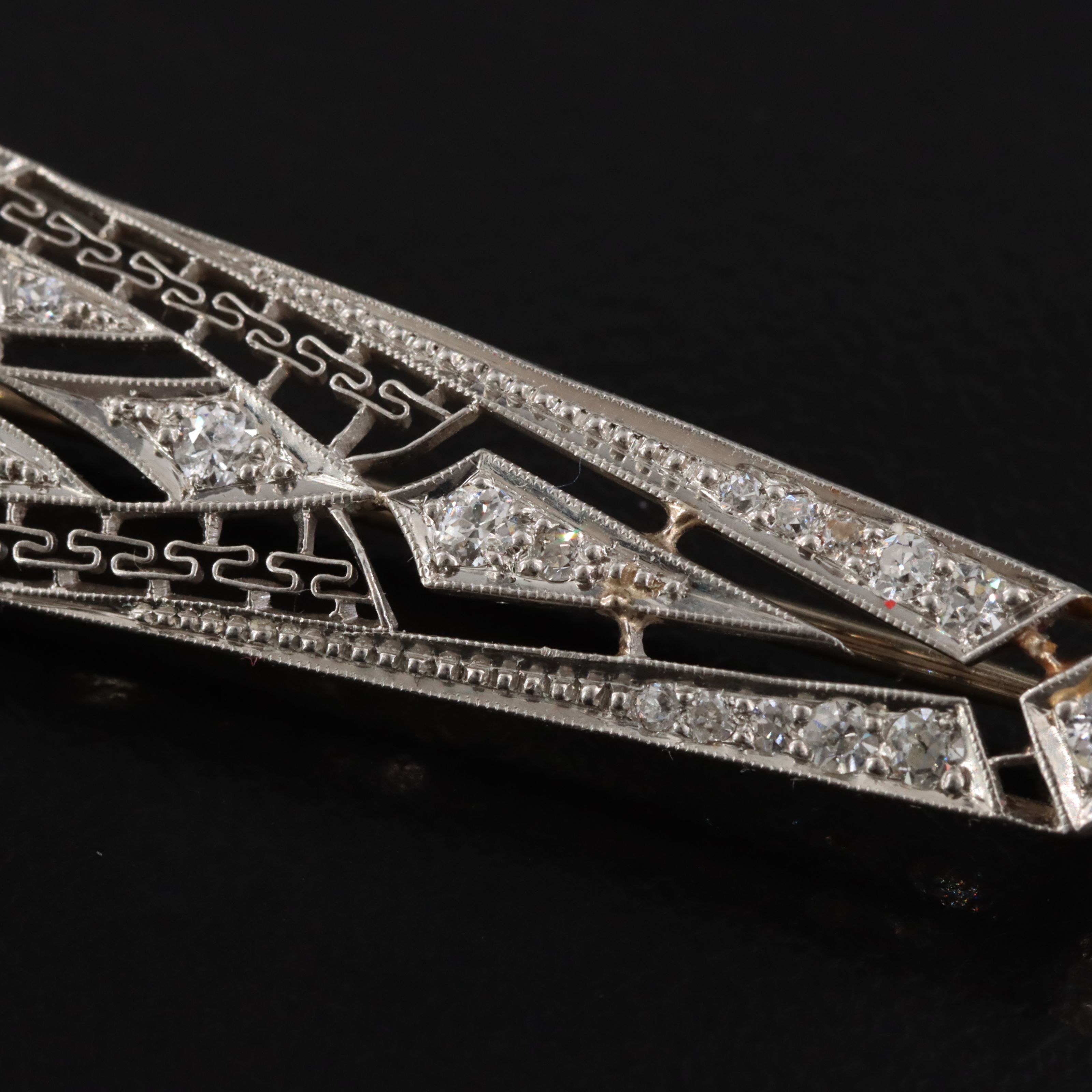 Antique Platinum 1.18 CTW Diamond Brooch