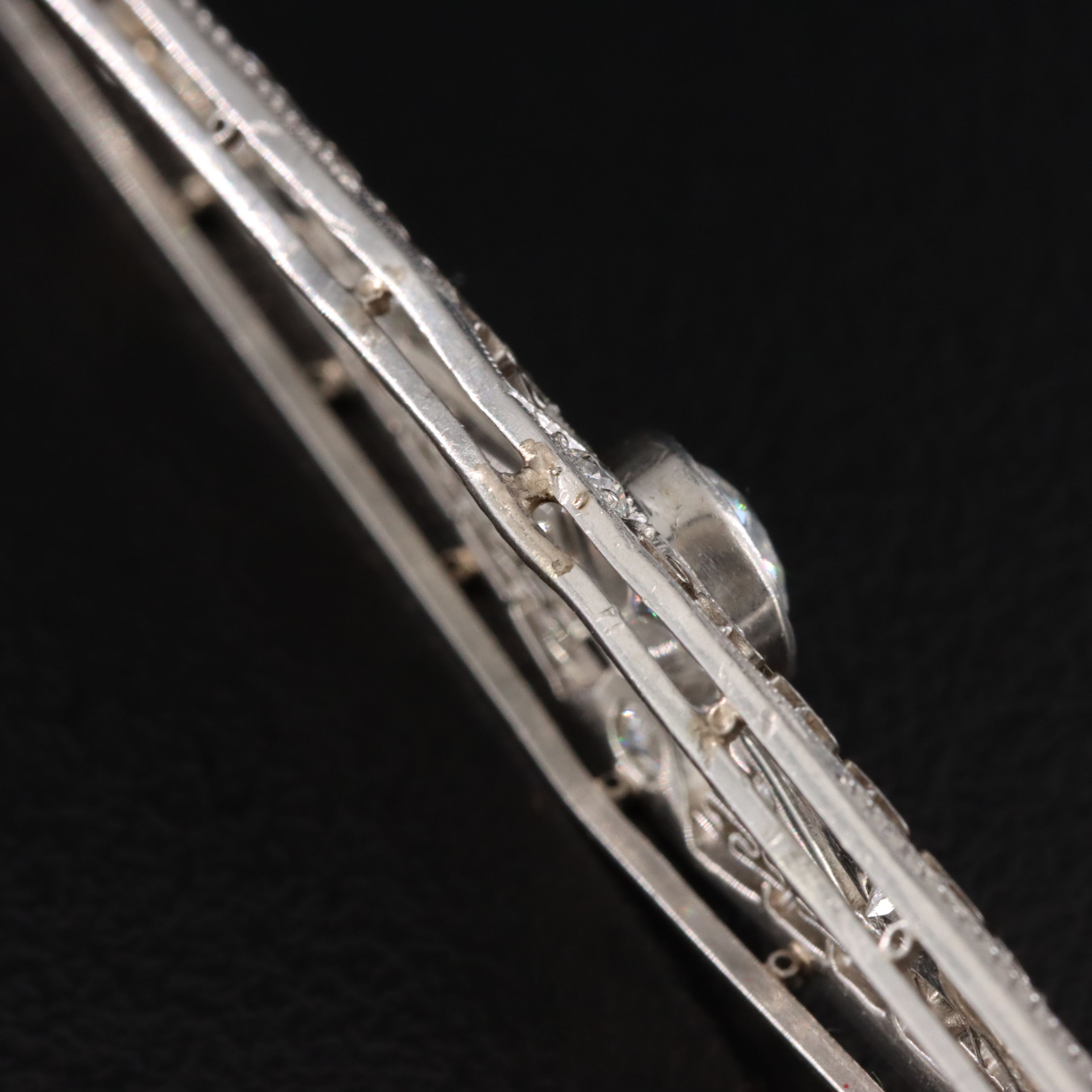 Antique Platinum 1.18 CTW Diamond Brooch