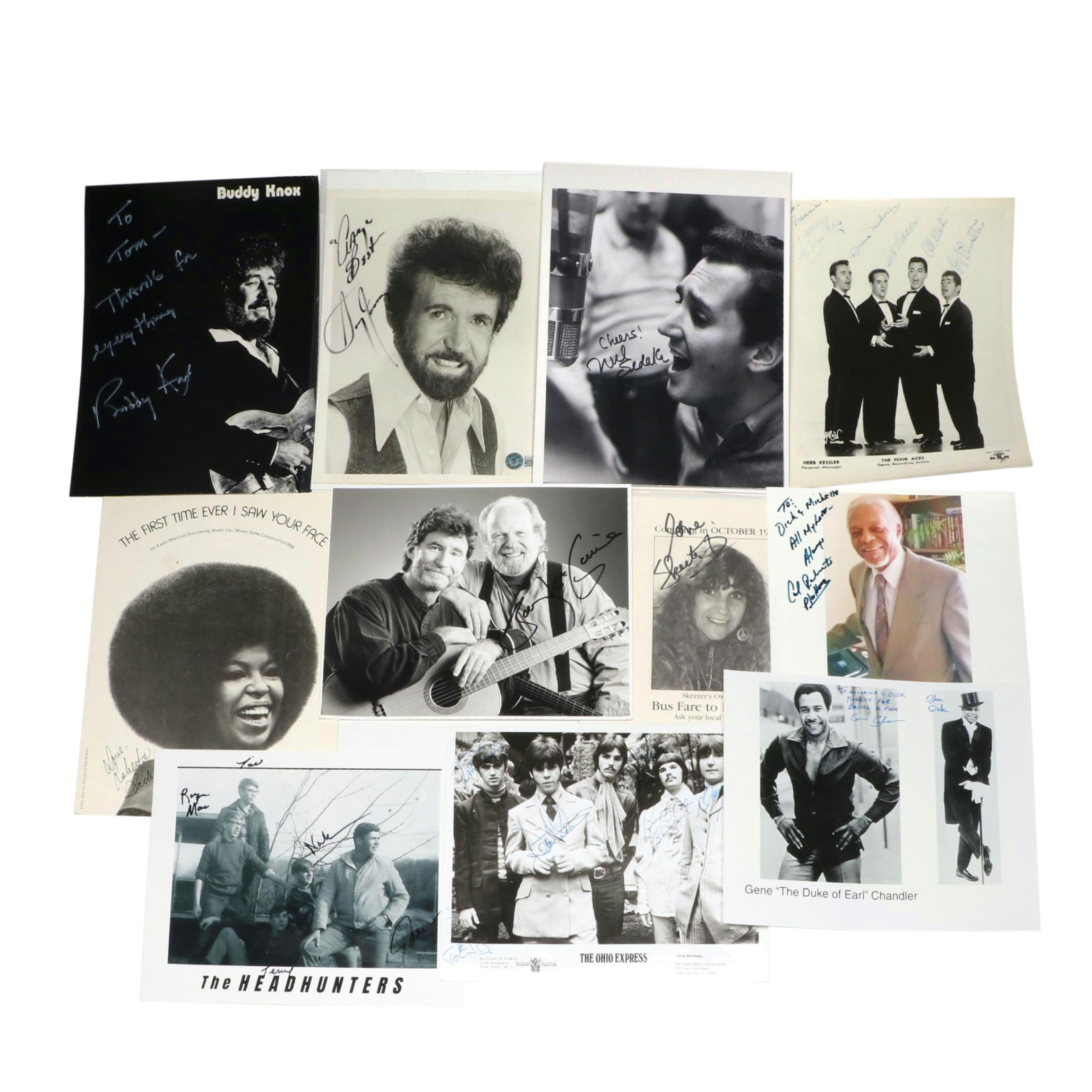Sonny James, Neil Sedaka, Buddy Knox with More Signed Photos and Flyers