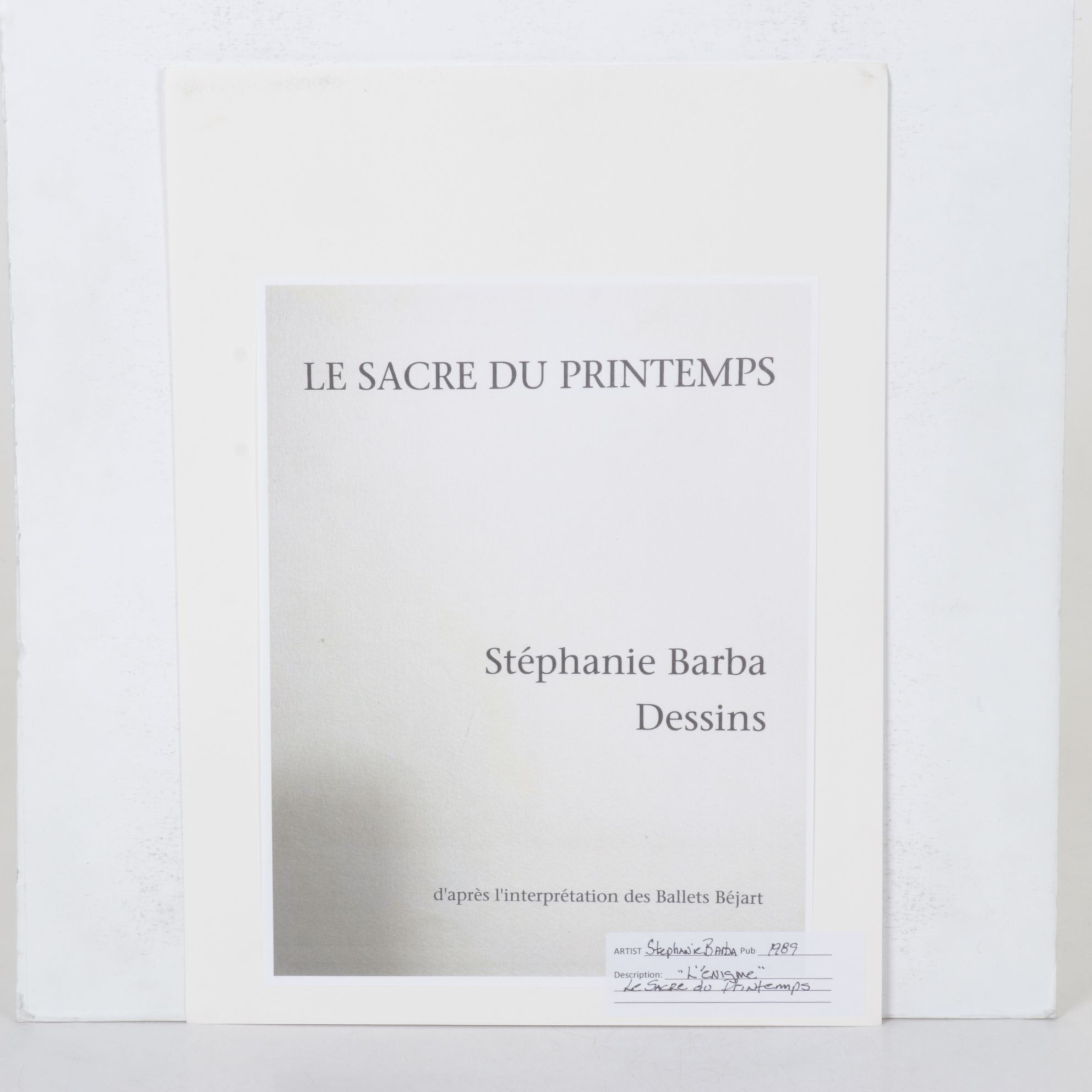 Stéphanie Barba Photogravure "L'énigme" from "Le Sacre du Printemps"
