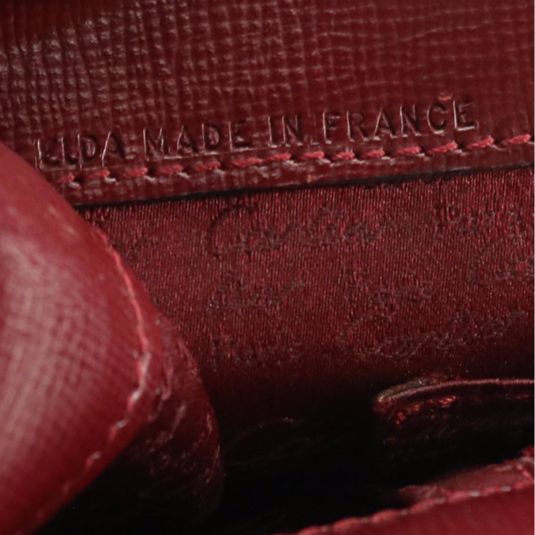 Cartier Flap Clutch in Textured Burgundy Leather