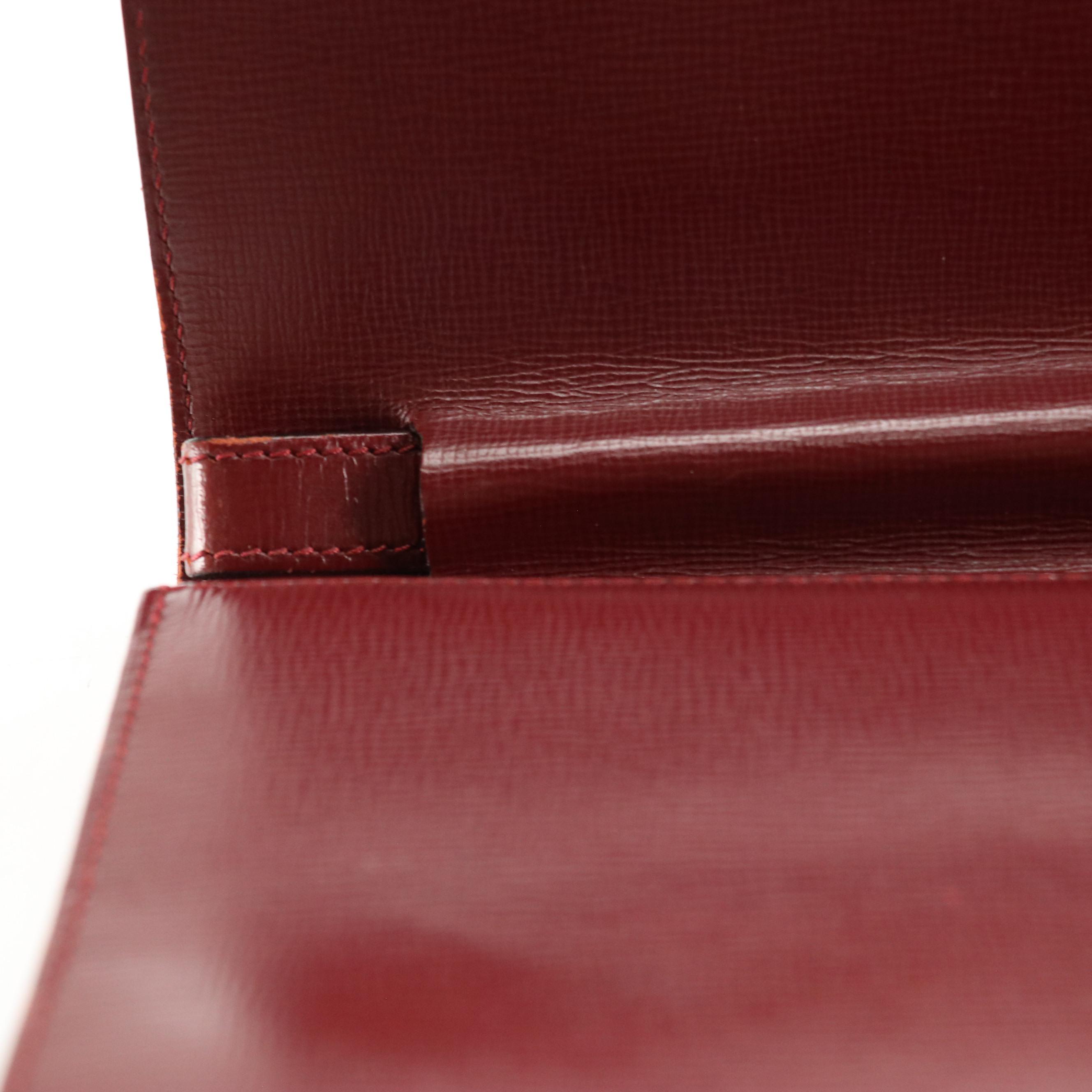 Cartier Flap Clutch in Textured Burgundy Leather
