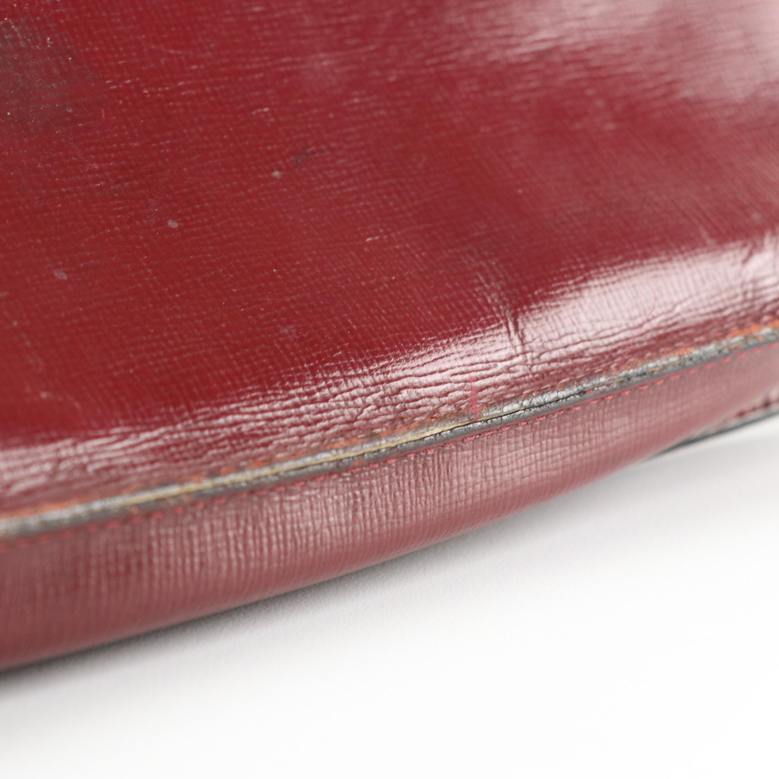 Cartier Flap Clutch in Textured Burgundy Leather