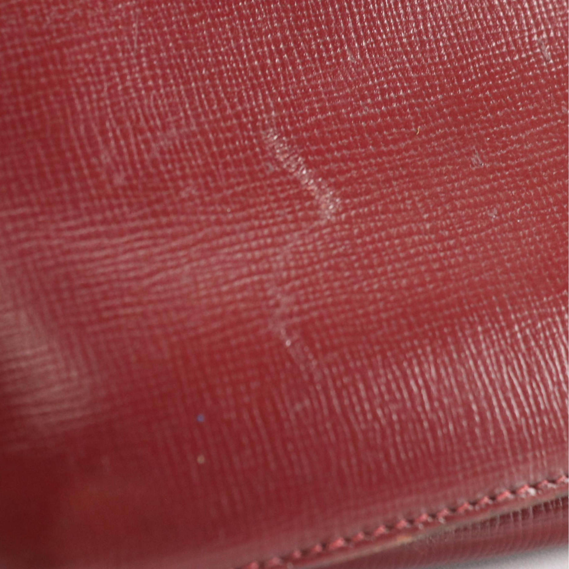 Cartier Flap Clutch in Textured Burgundy Leather