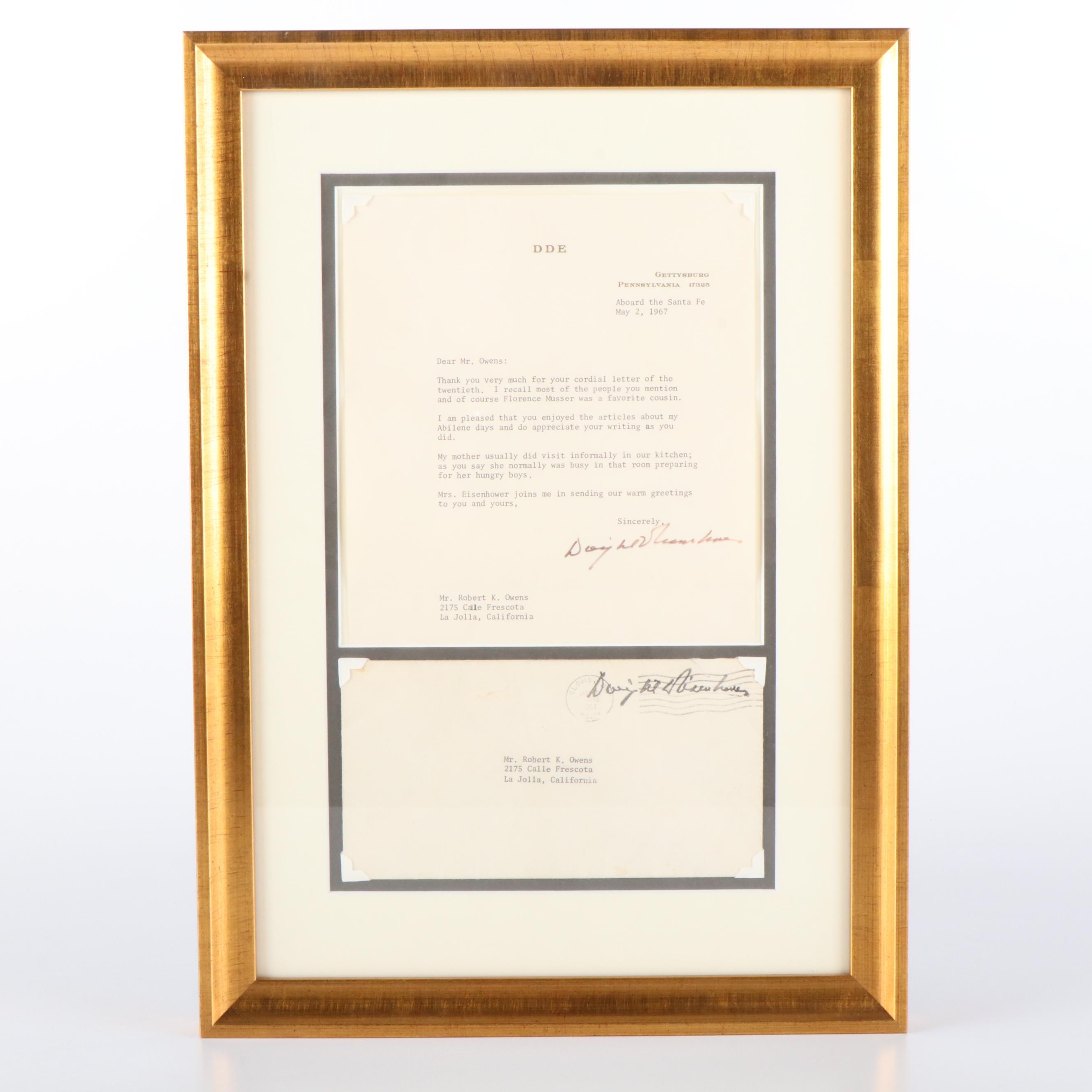Dwight D. Eisenhower Signed Letter with Display