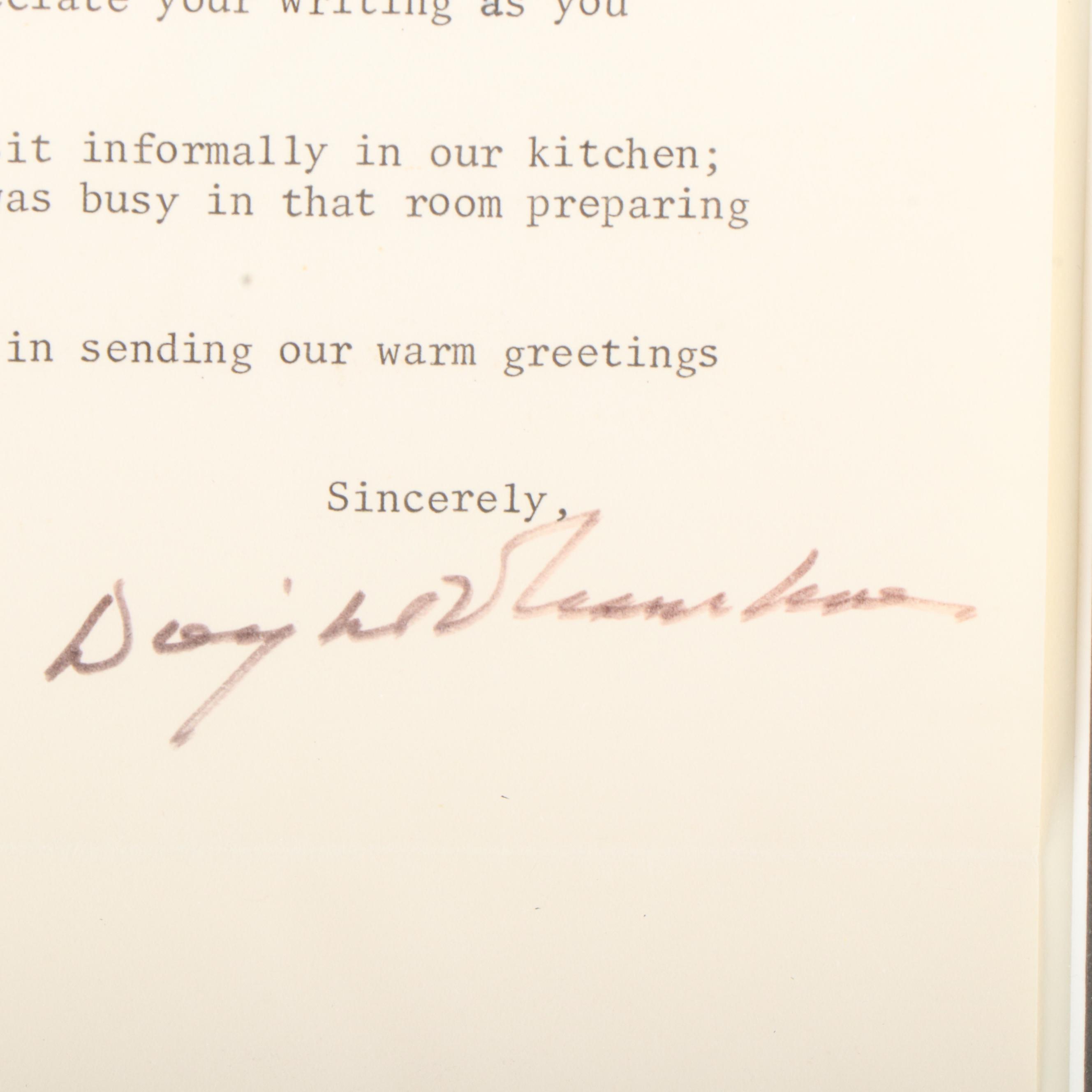Dwight D. Eisenhower Signed Letter with Display