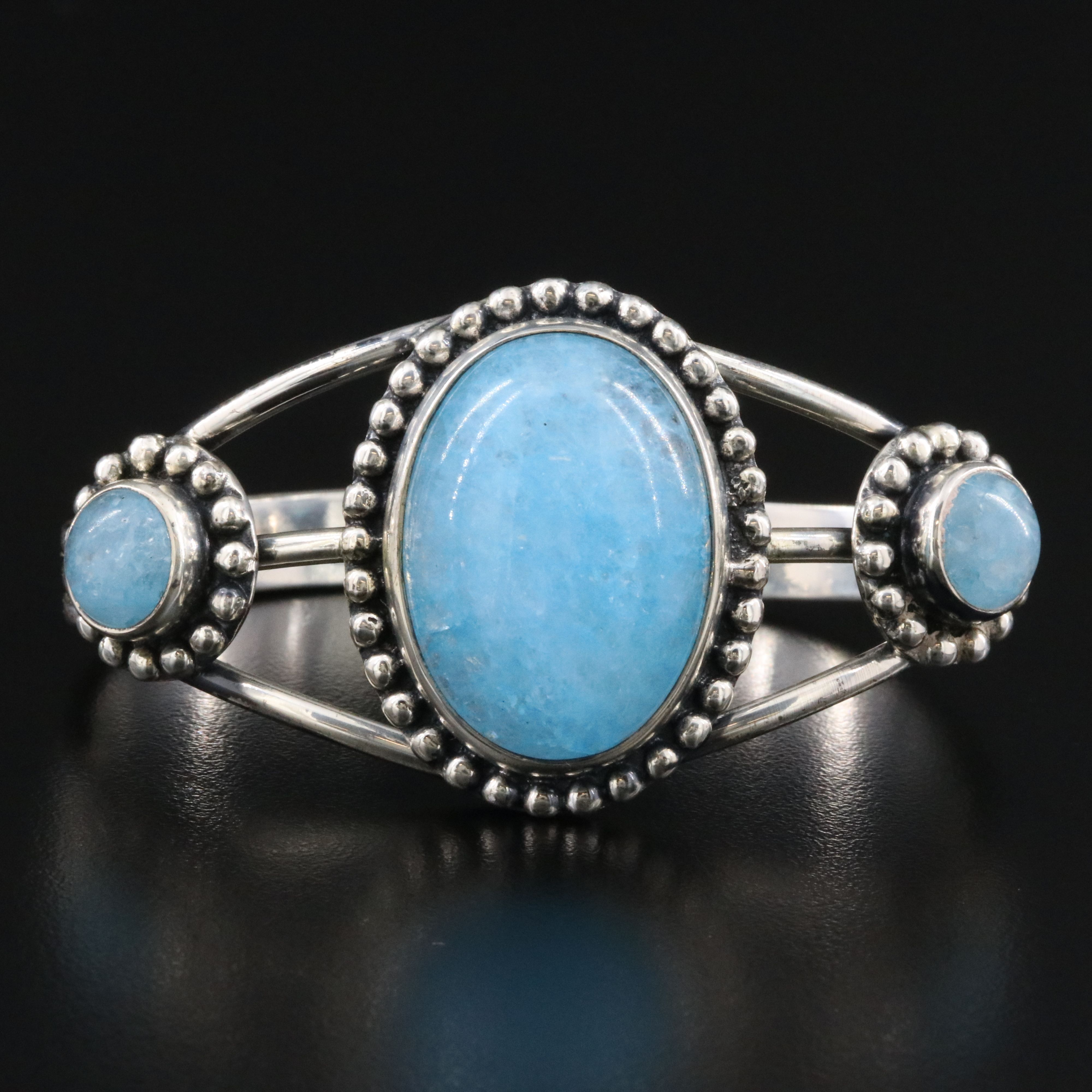 Sterling Quartz Cuff Bracelet