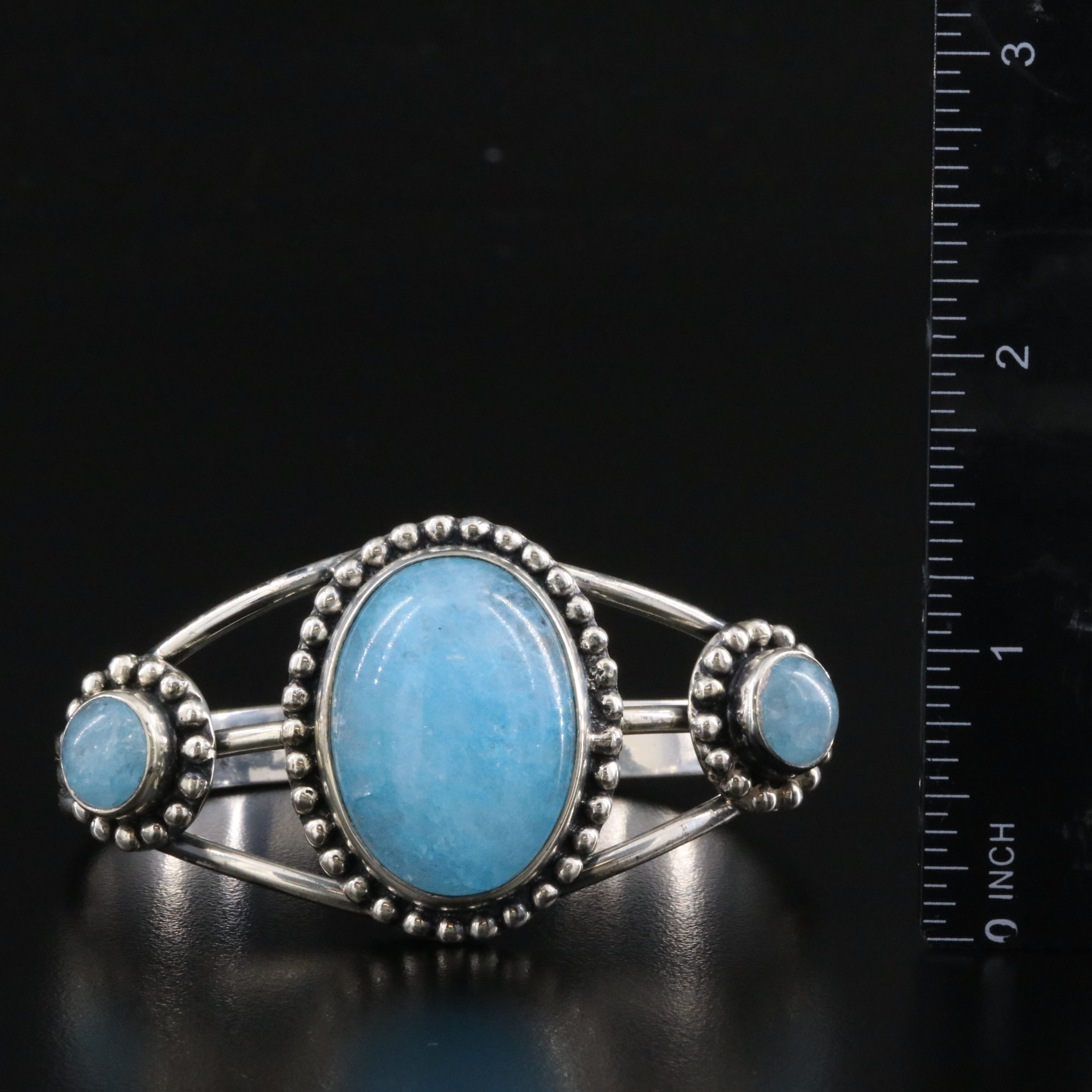 Sterling Quartz Cuff Bracelet