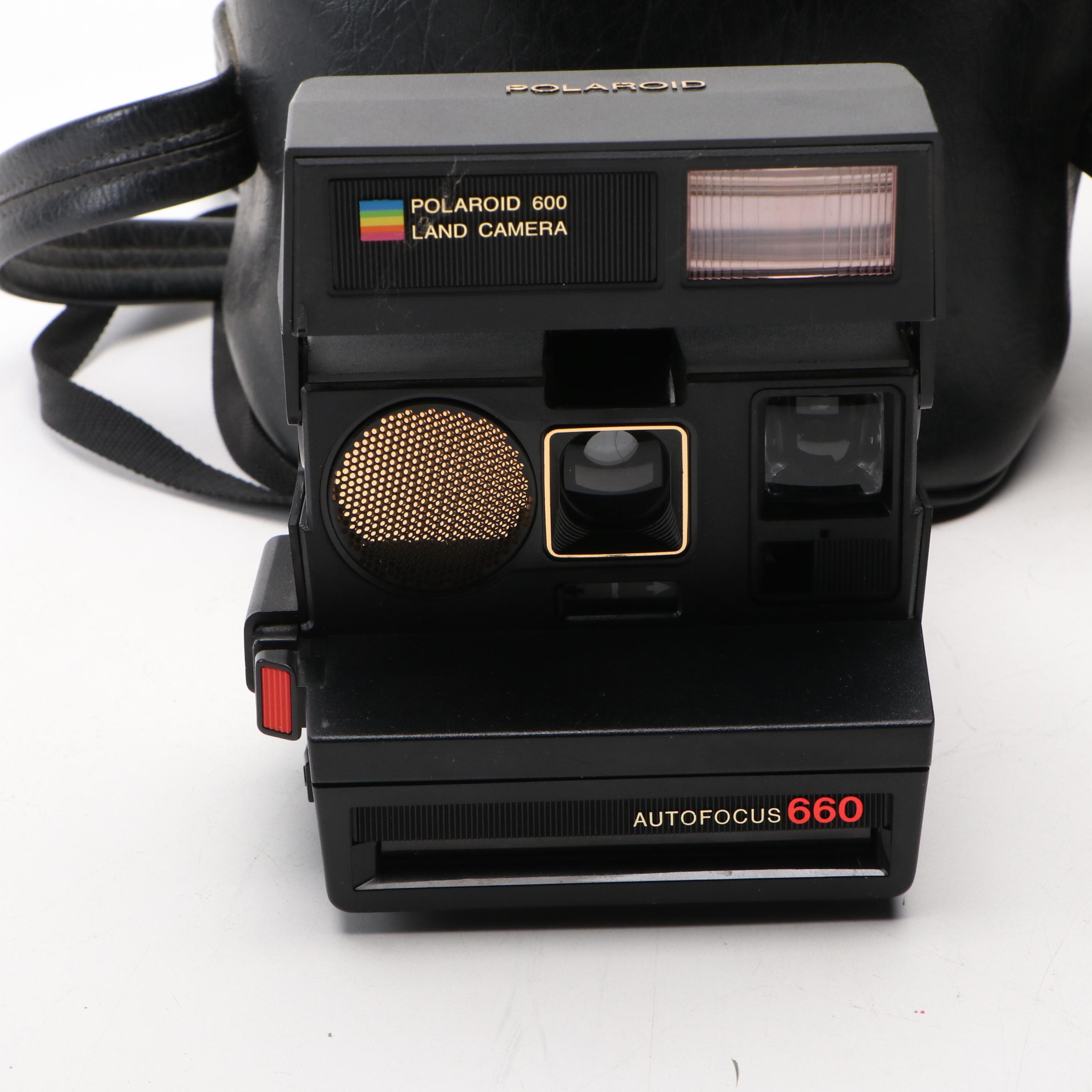 Autofocus 660, Sun 600 Polaroid Cameras, Agfa 2008 and Vivitar Series 1 Lens