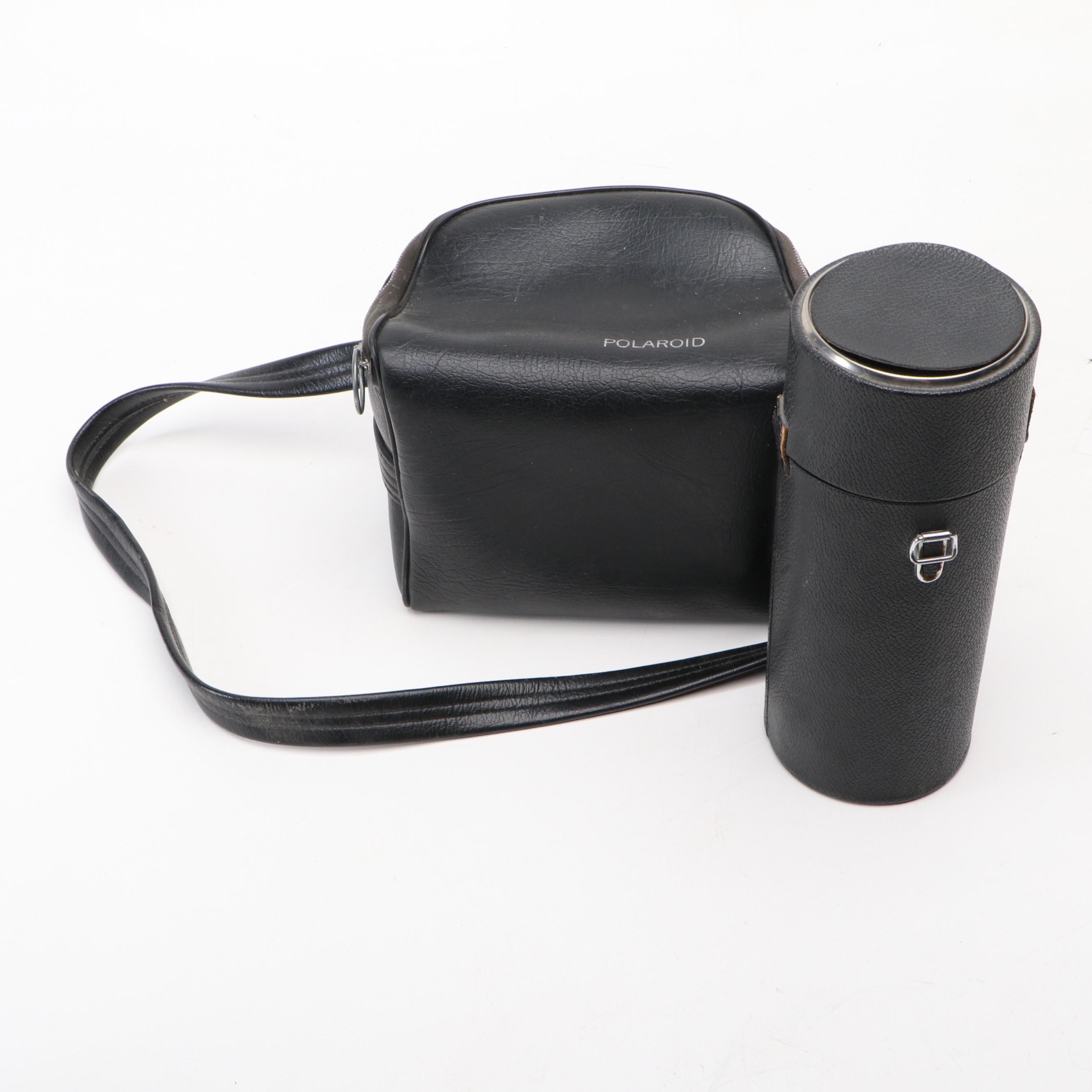 Autofocus 660, Sun 600 Polaroid Cameras, Agfa 2008 and Vivitar Series 1 Lens