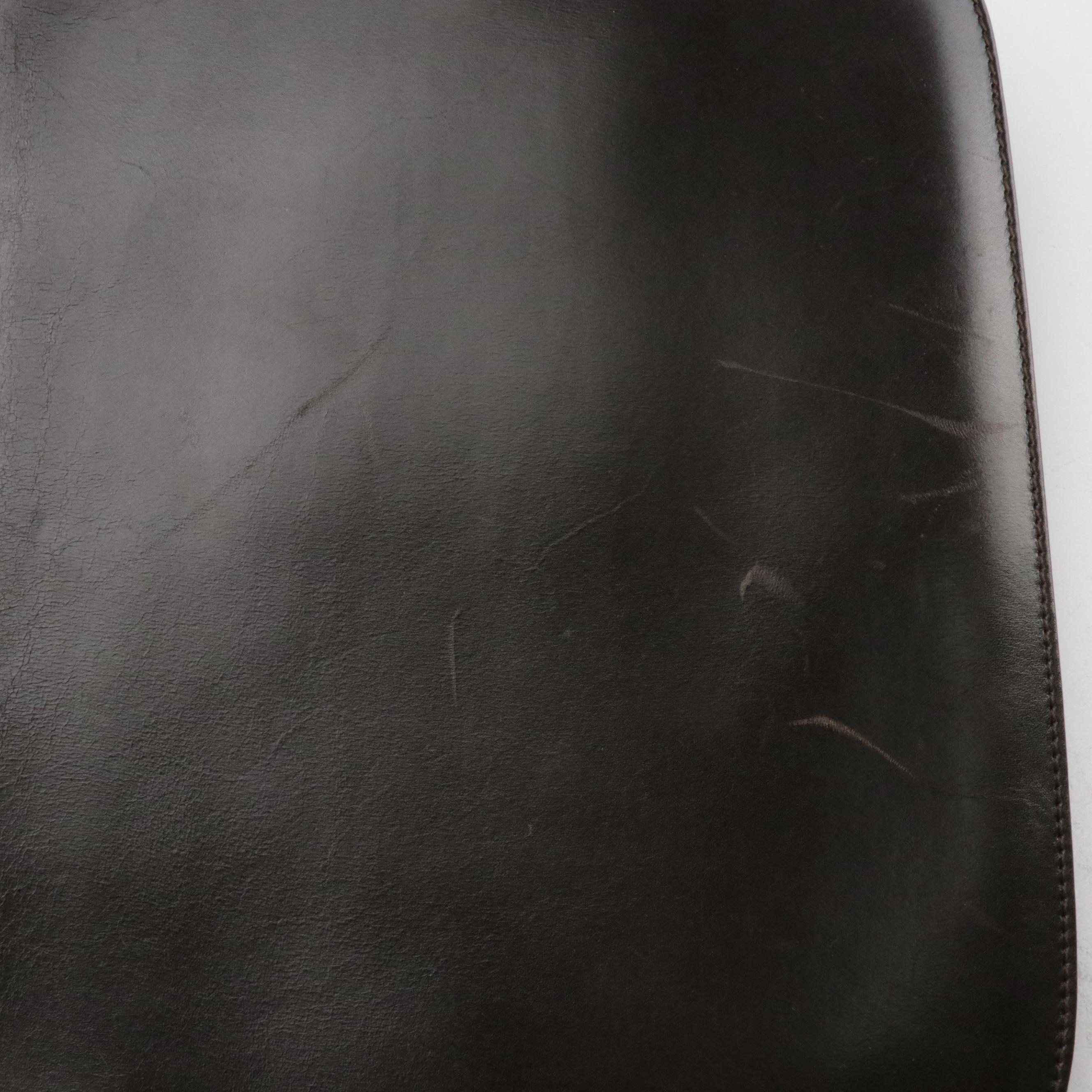 Salvatore Ferragamo Gancini Closure Chain Link Crossbody in Dark Brown Leather