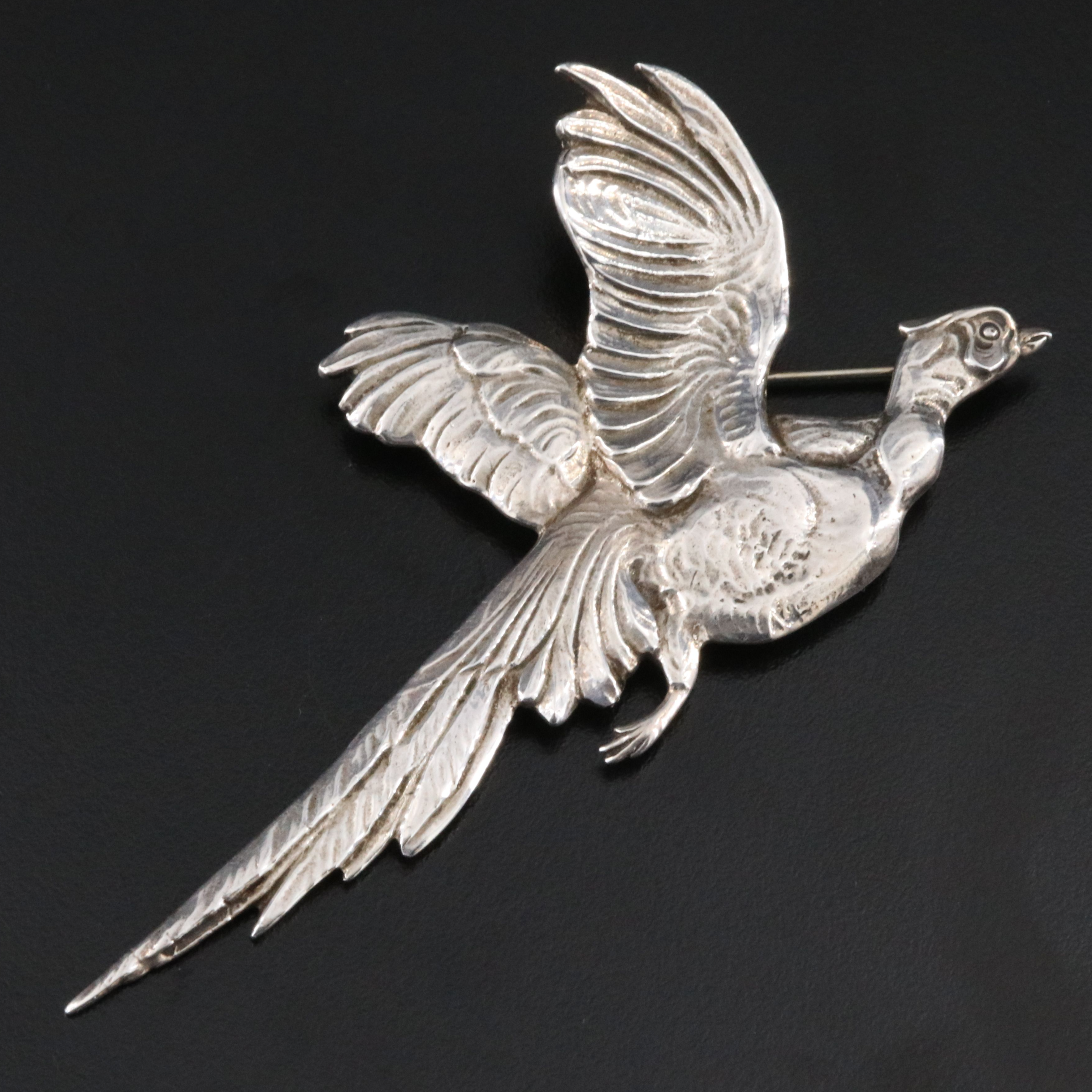 Sterling Pheasant Brooch