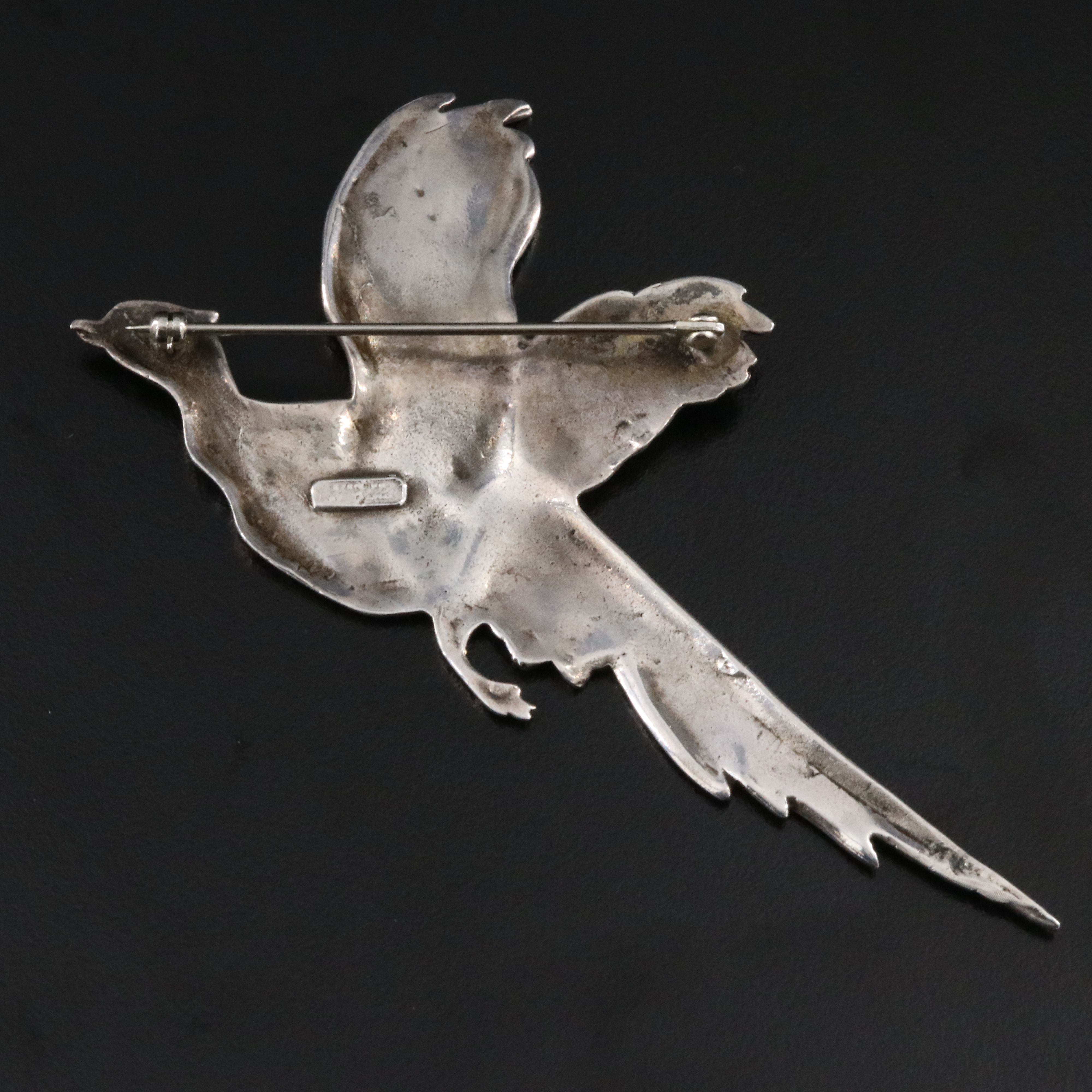 Sterling Pheasant Brooch
