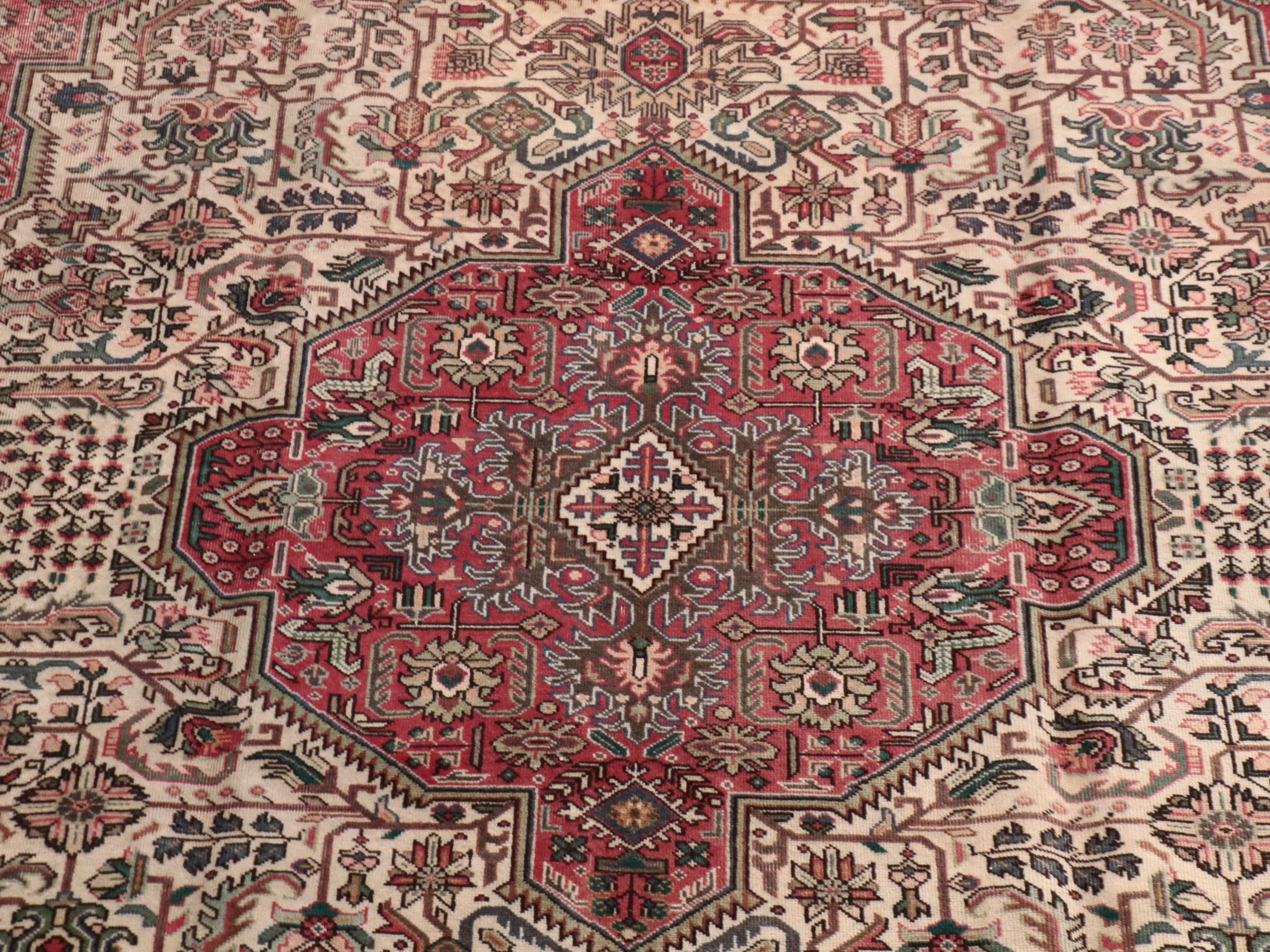 9'8 x 12'9 Hand-Knotted Persian Tabriz Room Sized Rug