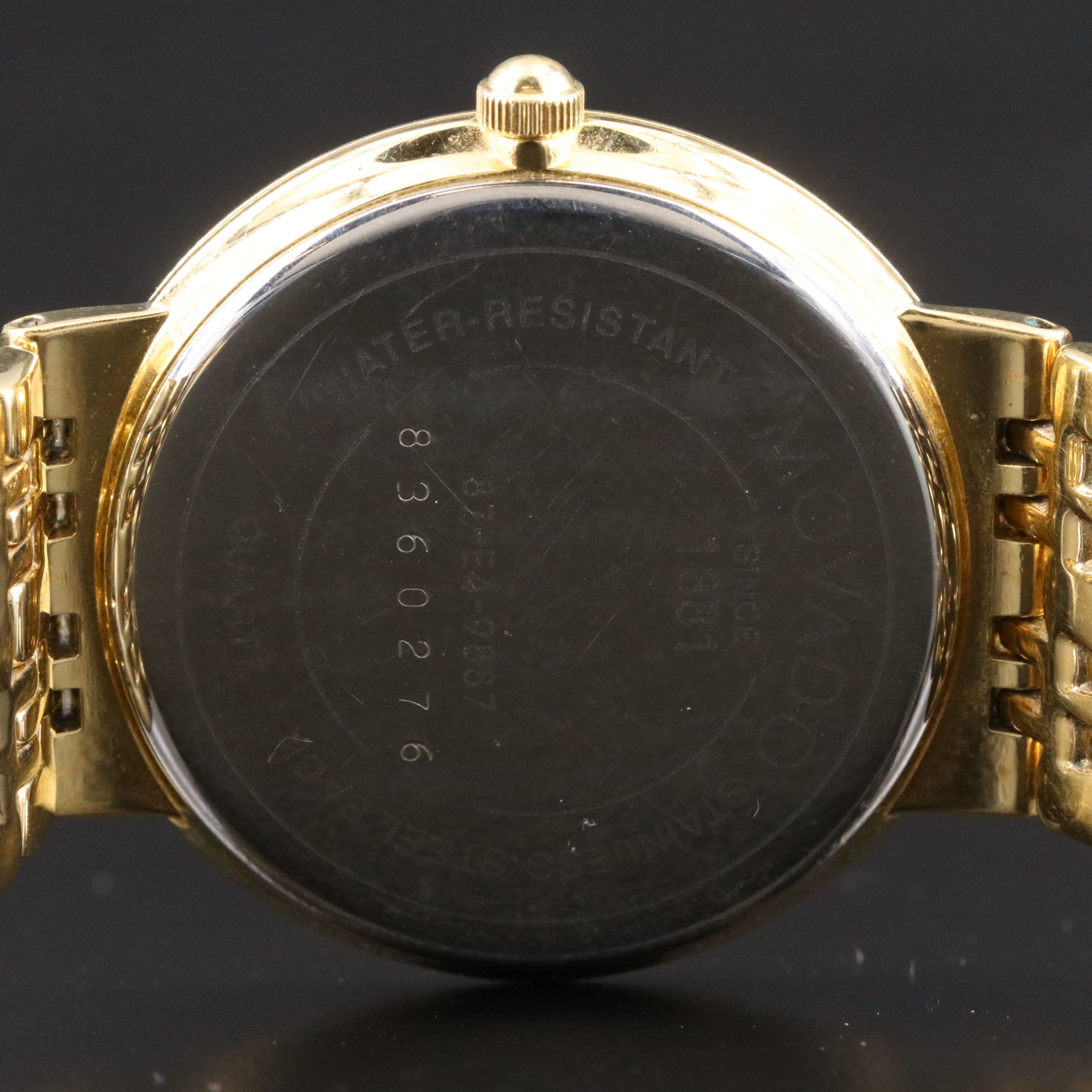 Movado Museum Classic Gold-Tone Swiss Quartz Watch with Black Dial