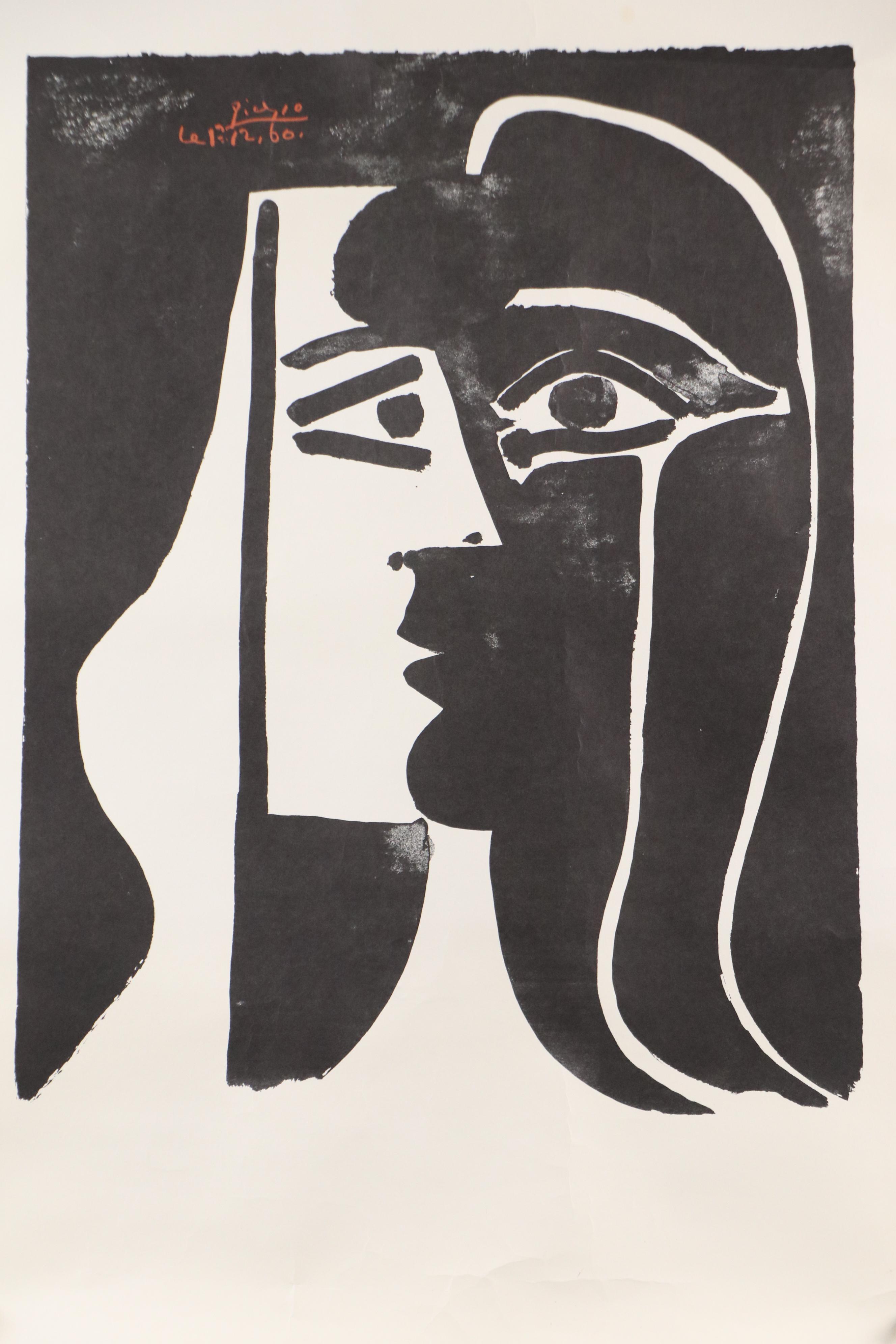 After Pablo Picasso Screenprinted Halftone Poster "The Kiss"