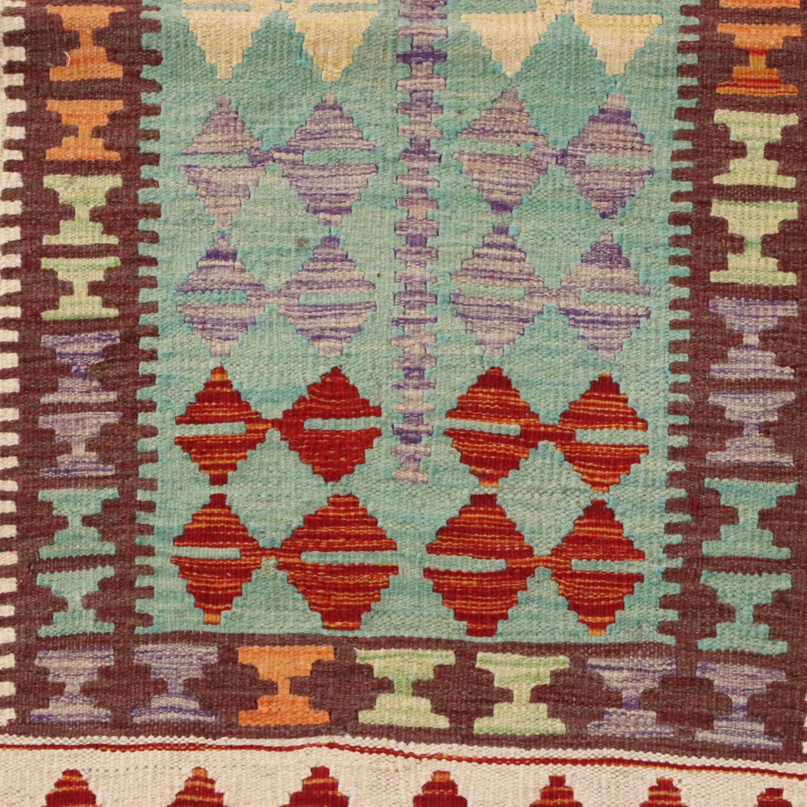 2'10 x 9'8 Handwoven Pakistani Kilim Carpet Runner
