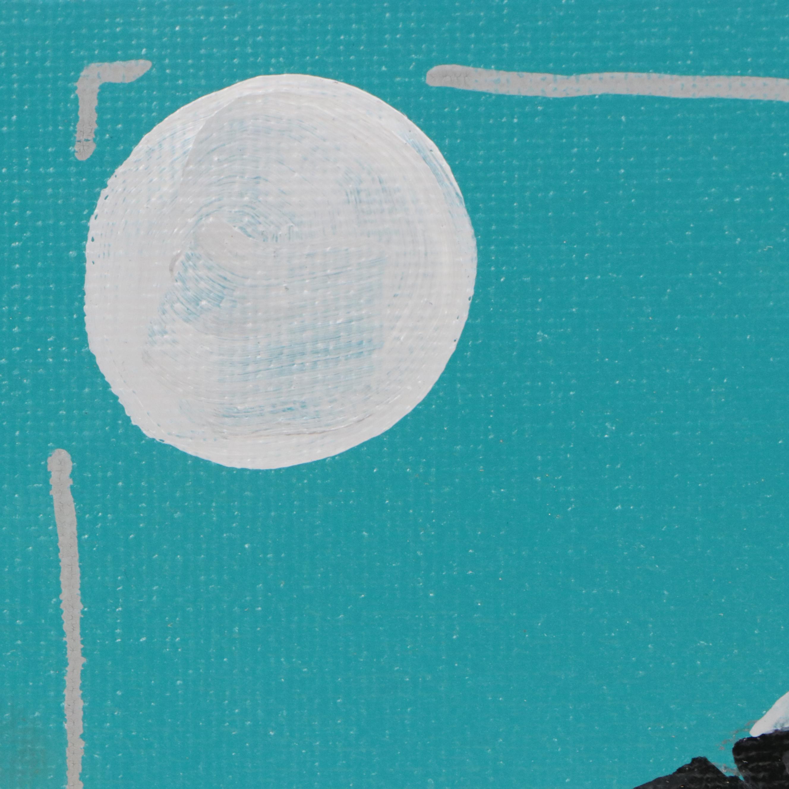 Joshua Ramsey Acrylic Painting of Indigenous American in Headdress, 2025