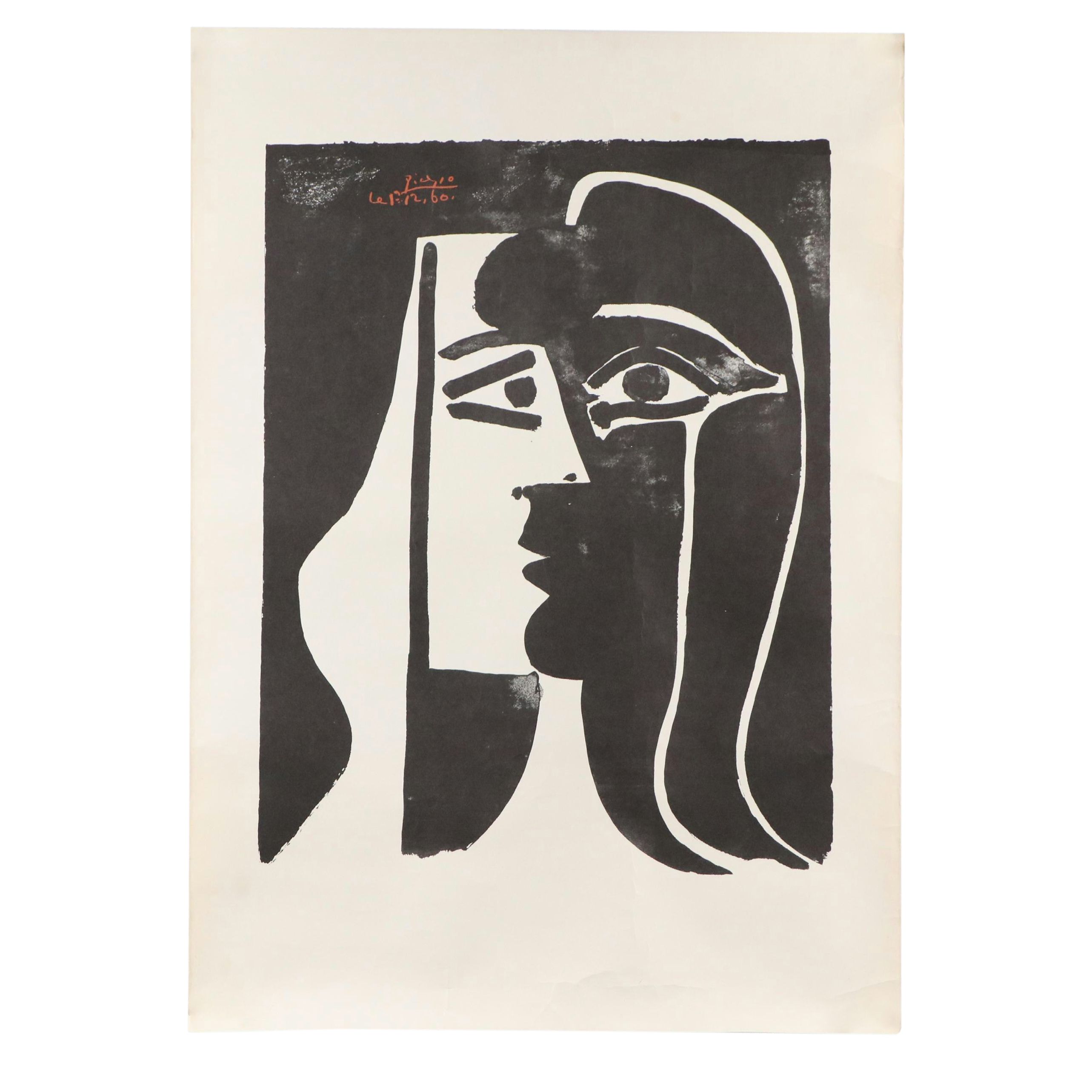 After Pablo Picasso Screenprinted Halftone Poster "The Kiss"