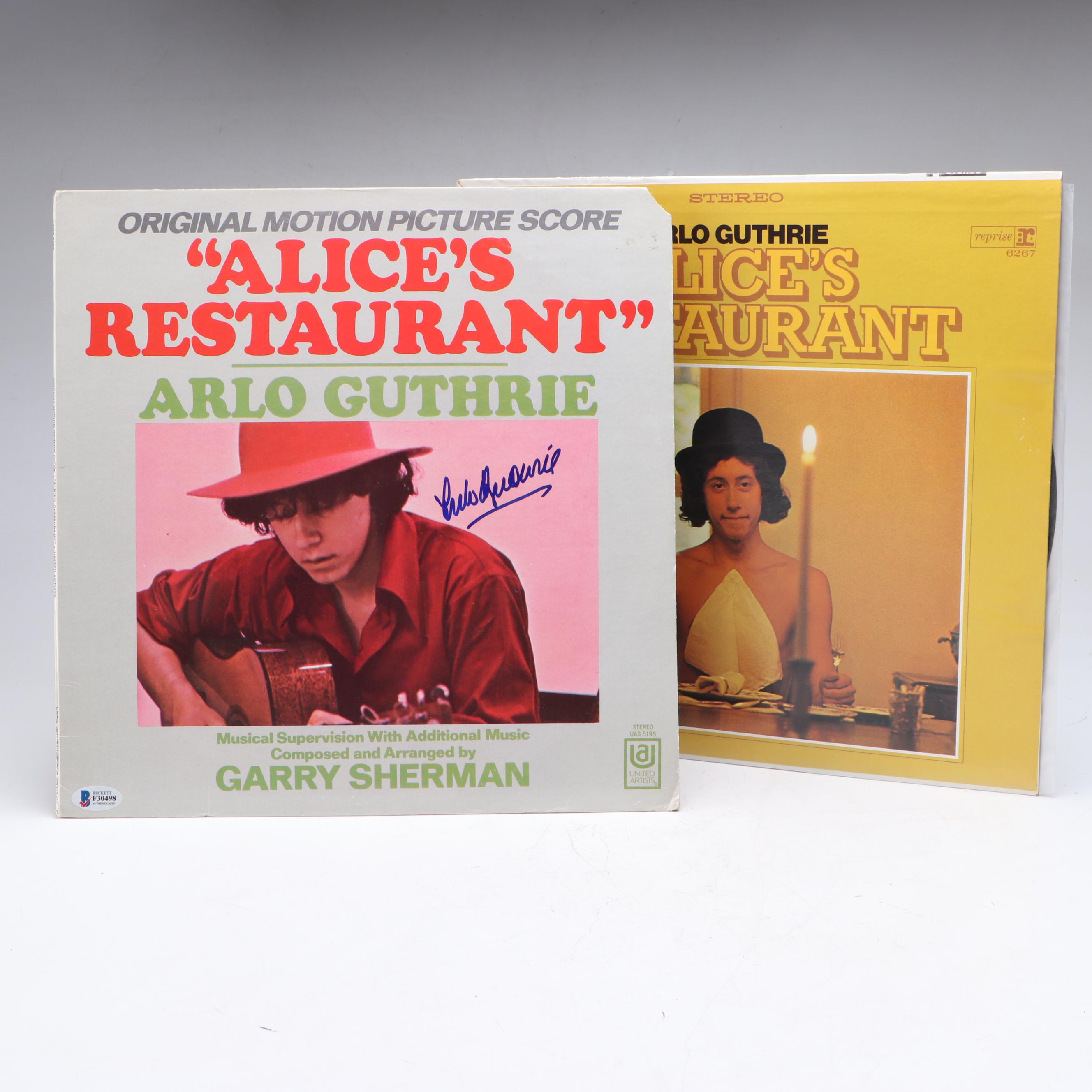 Arlo Guthrie Signed "Alice's Restaurant" Sleeve with Other Vinyl Record